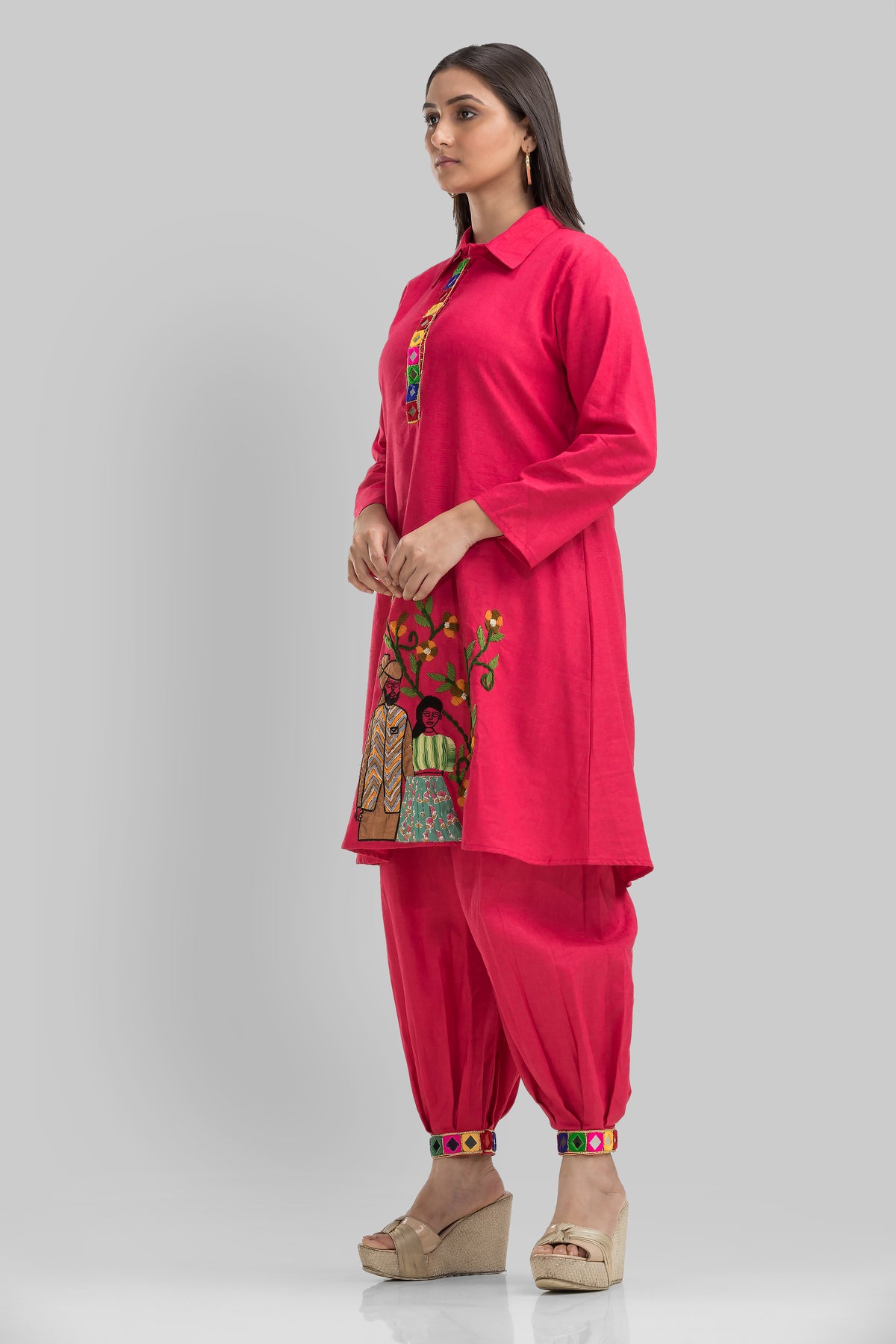 Designer Cotton Kurta & Afghani Pant Set