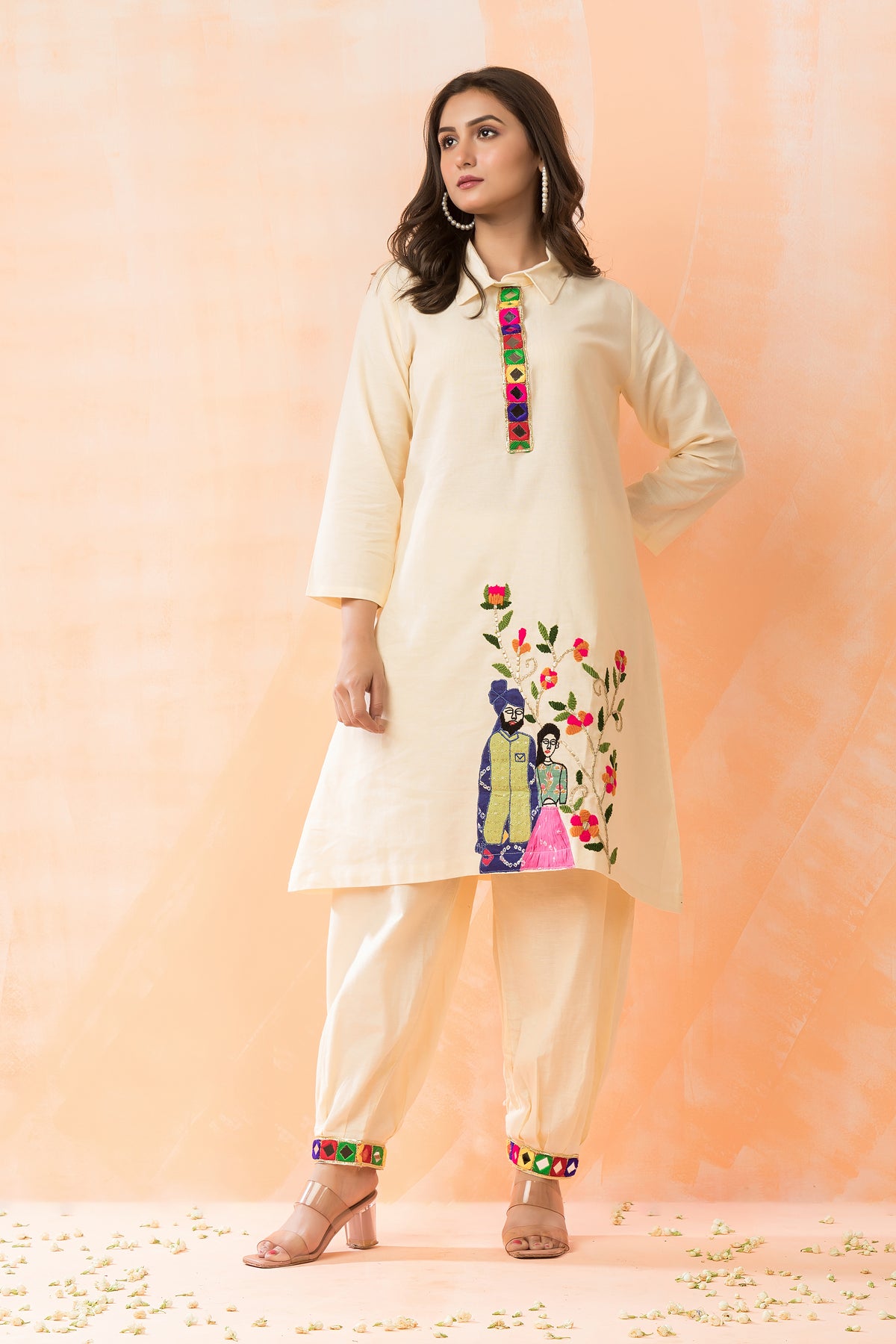 Designer Cotton Kurta & Afghani Pant Set