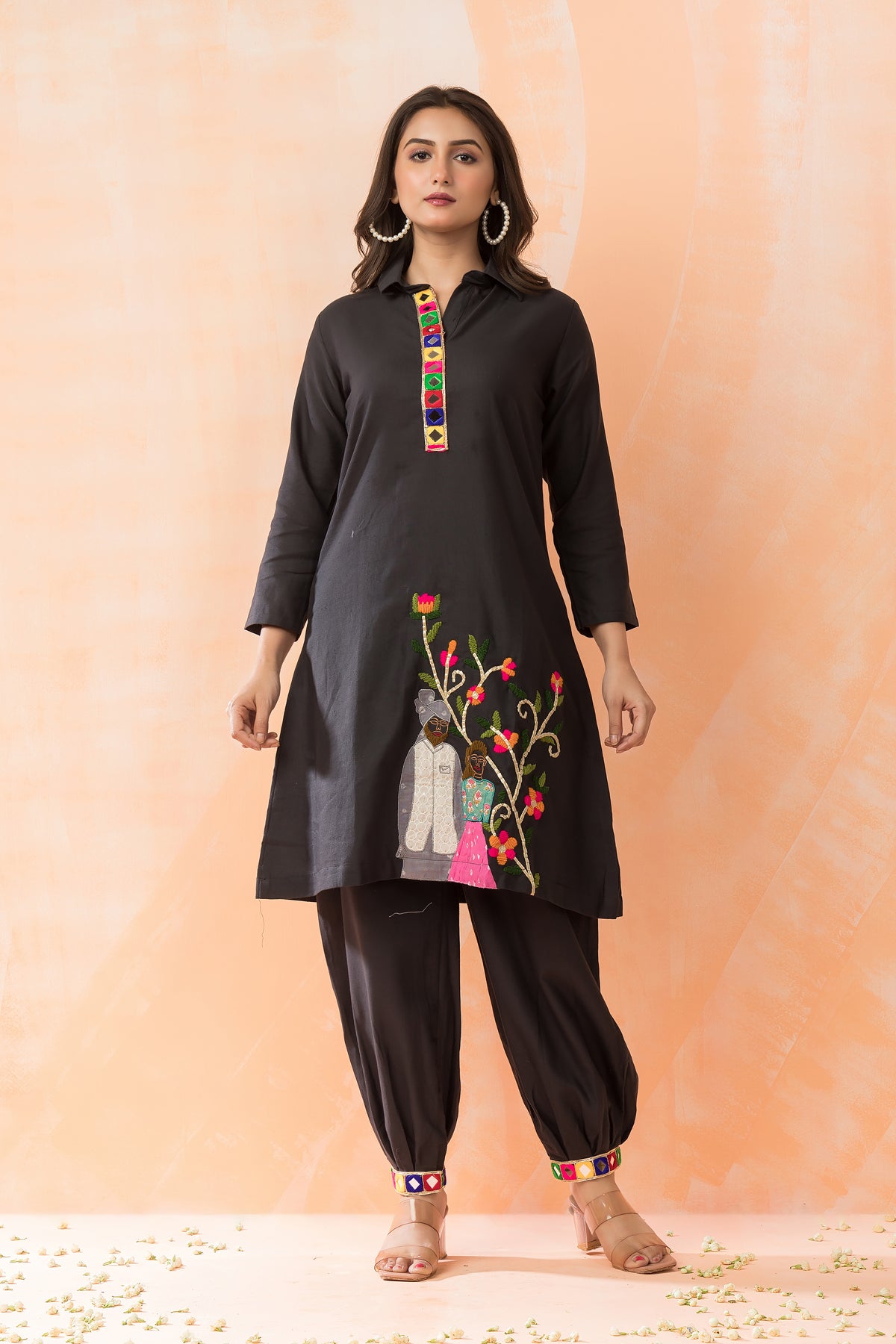 Designer Cotton Kurta & Afghani Pant Set