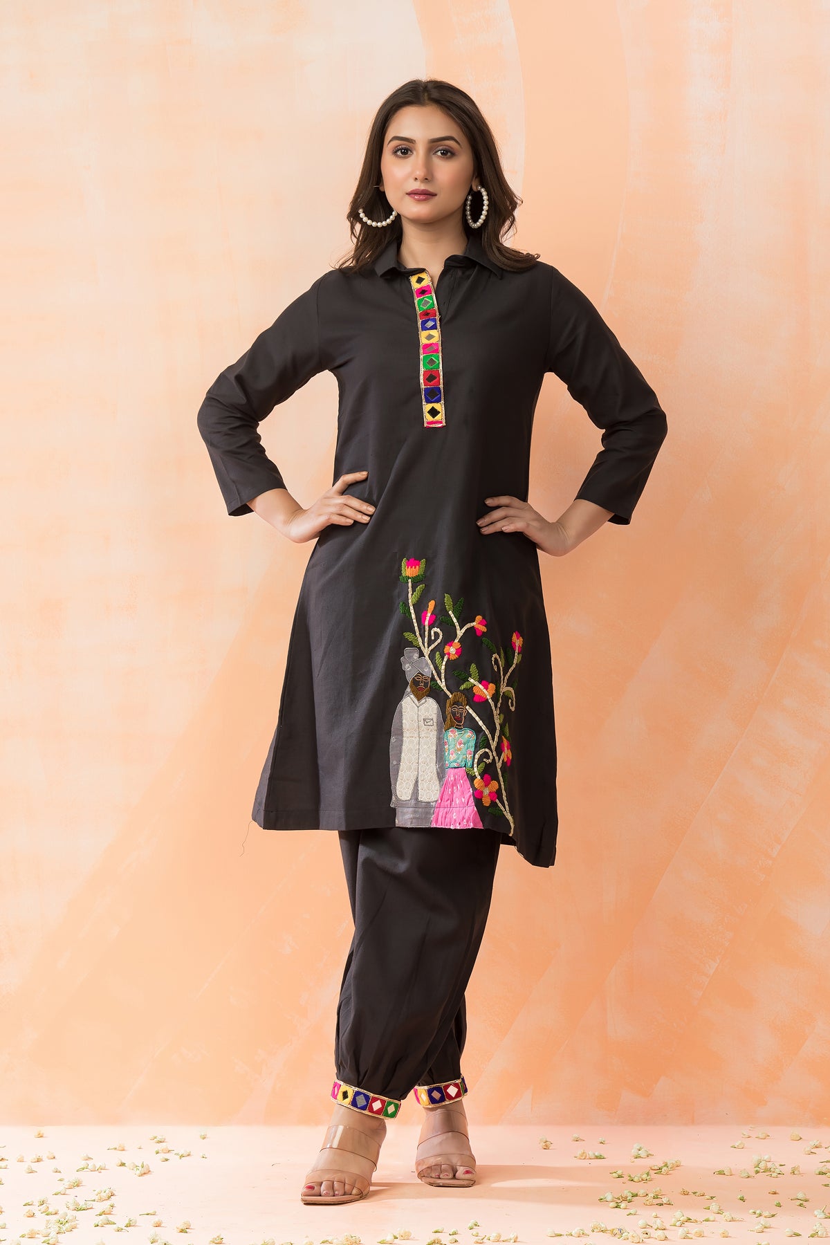 Designer Cotton Kurta & Afghani Pant Set