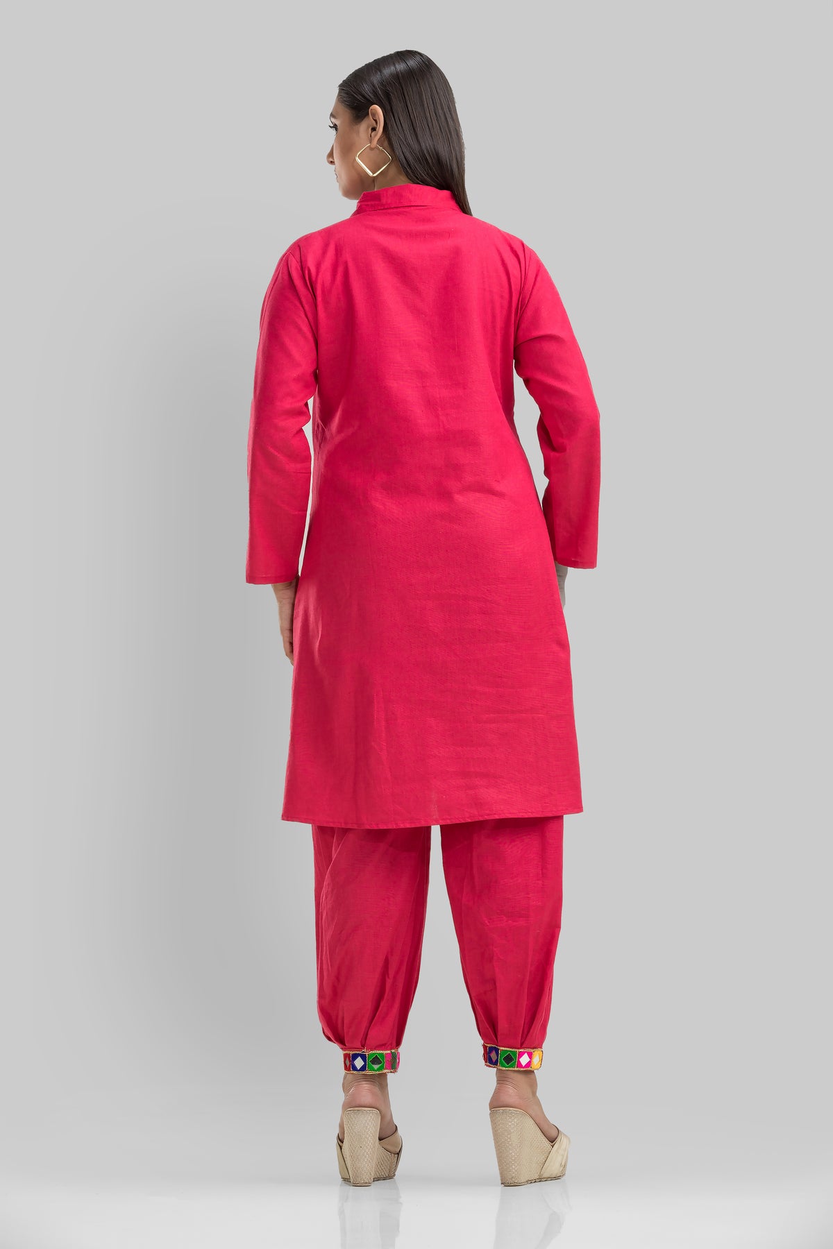 Designer Cotton Kurta & Afghani Pant Set