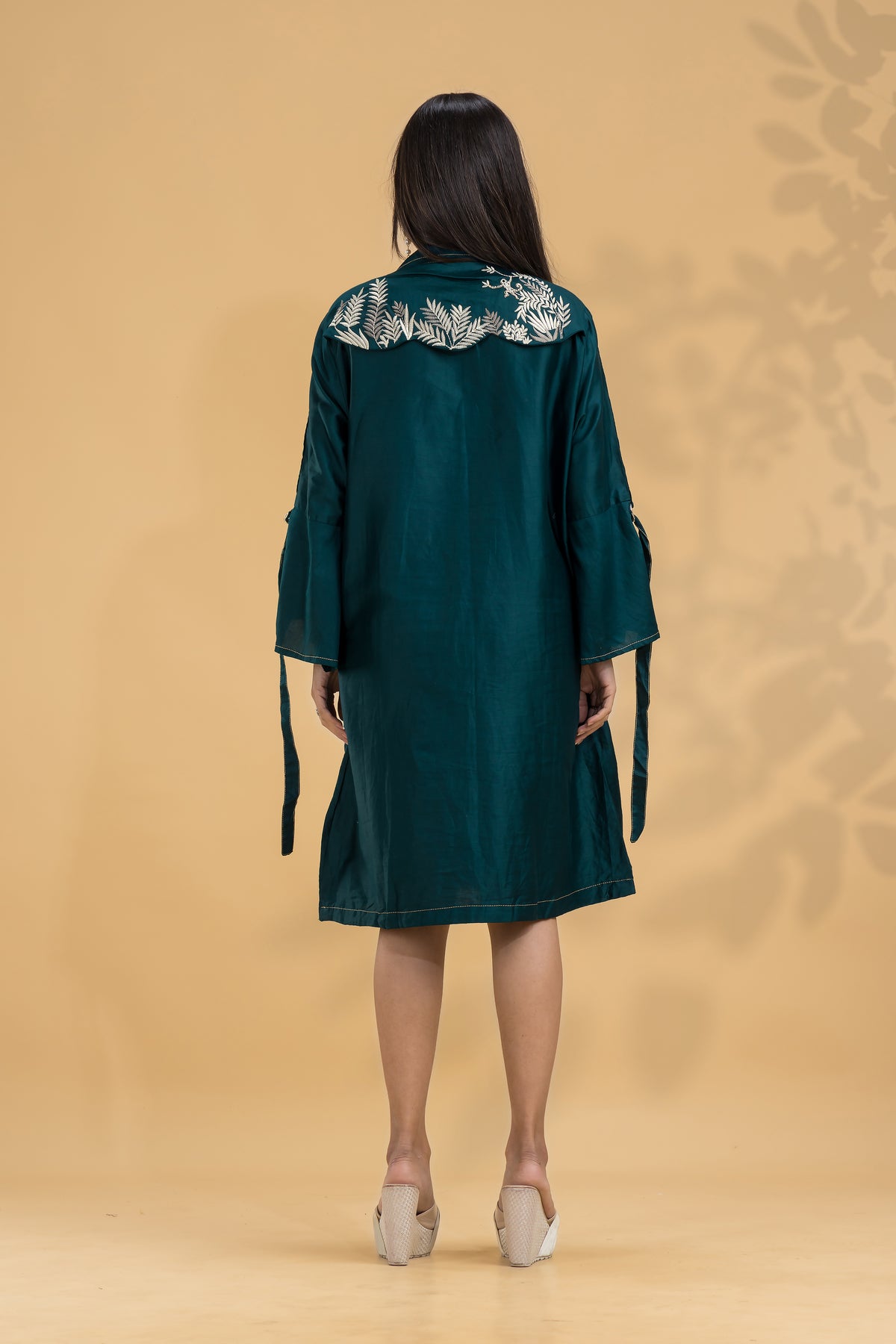 Embroidered Knee length Cotton Dress