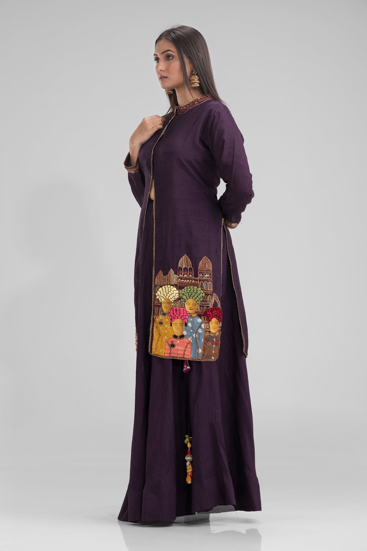 Embroidered Kurta & Skirt Set