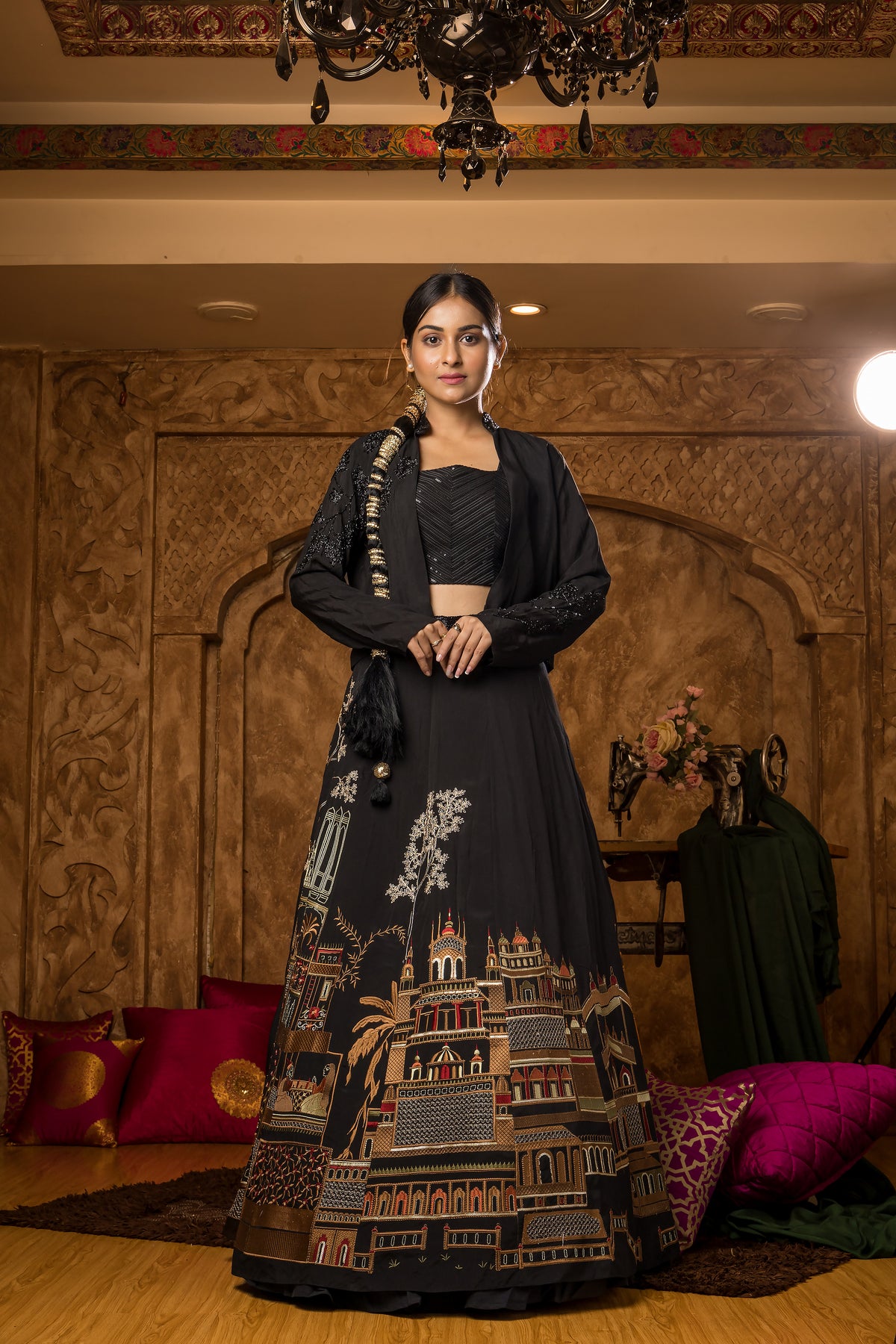 Sacred Suta 3 piece Set, Lahenga with Jacket