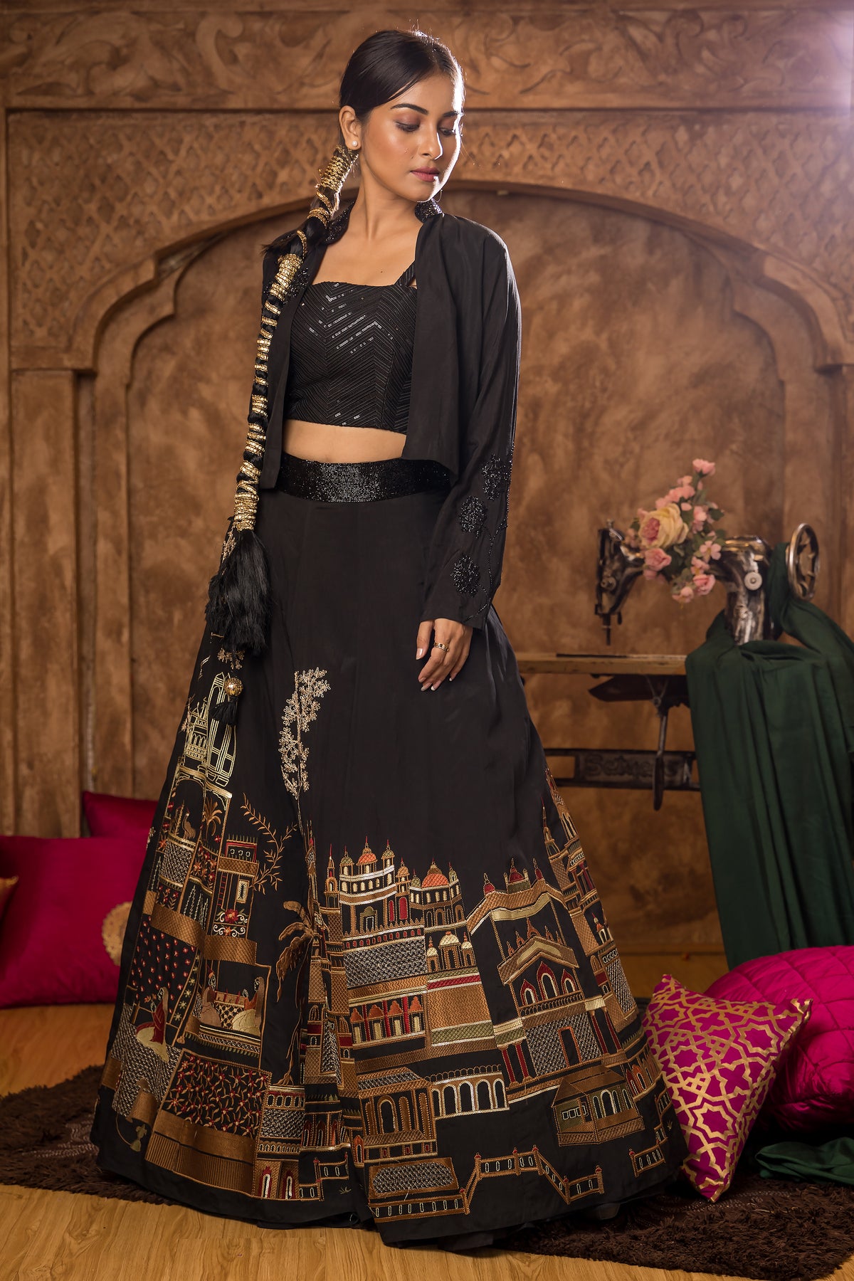 Sacred Suta 3 piece Set, Lahenga with Jacket