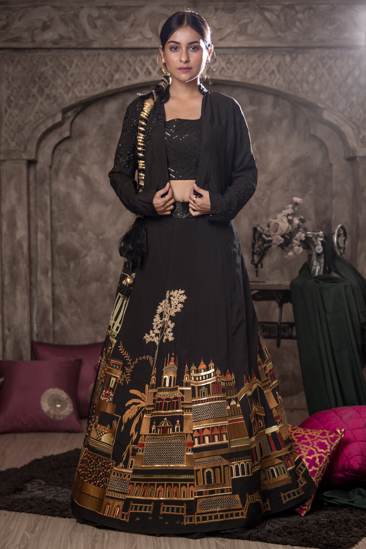 Sacred Suta 3 piece Set, Lahenga with Jacket