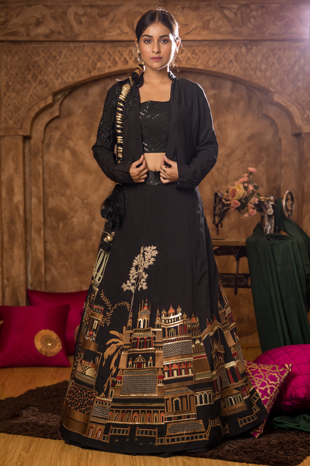 Sacred Suta 3 piece Set, Lahenga with Jacket