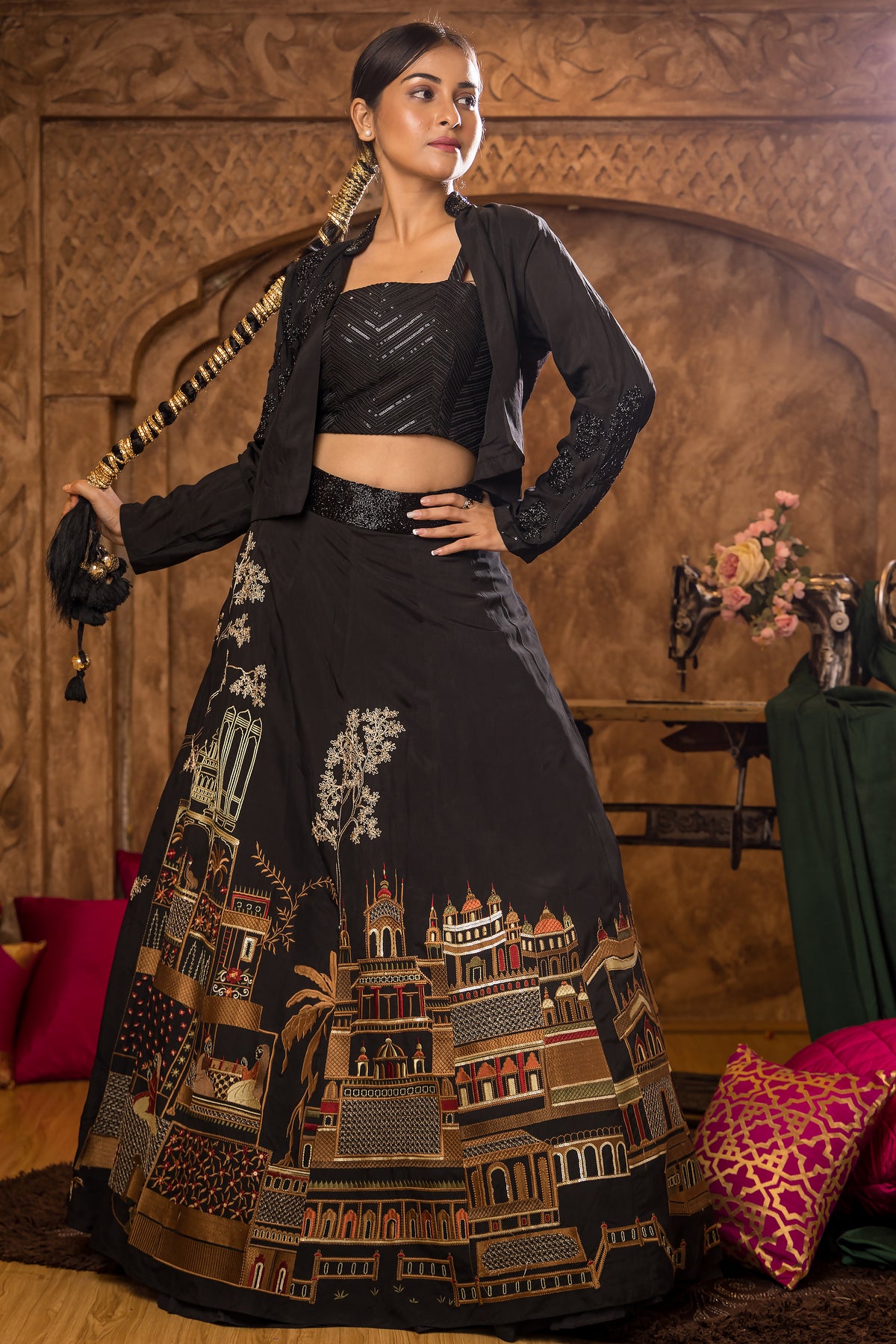 Sacred Suta 3 piece Set, Lahenga with Jacket