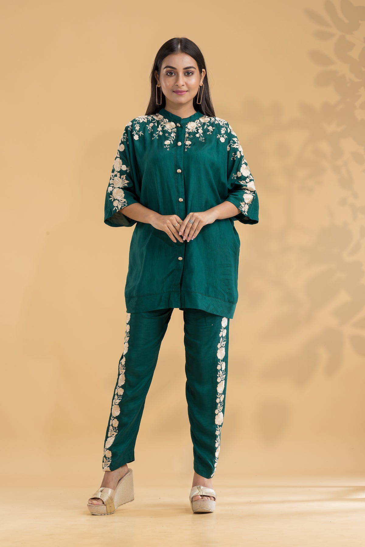 Embroidered Silk Co-ord Set