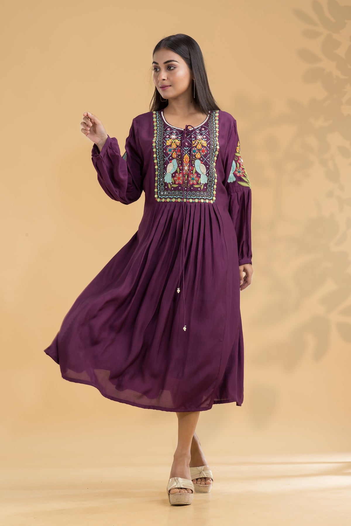 Embroidered Knee length Dress