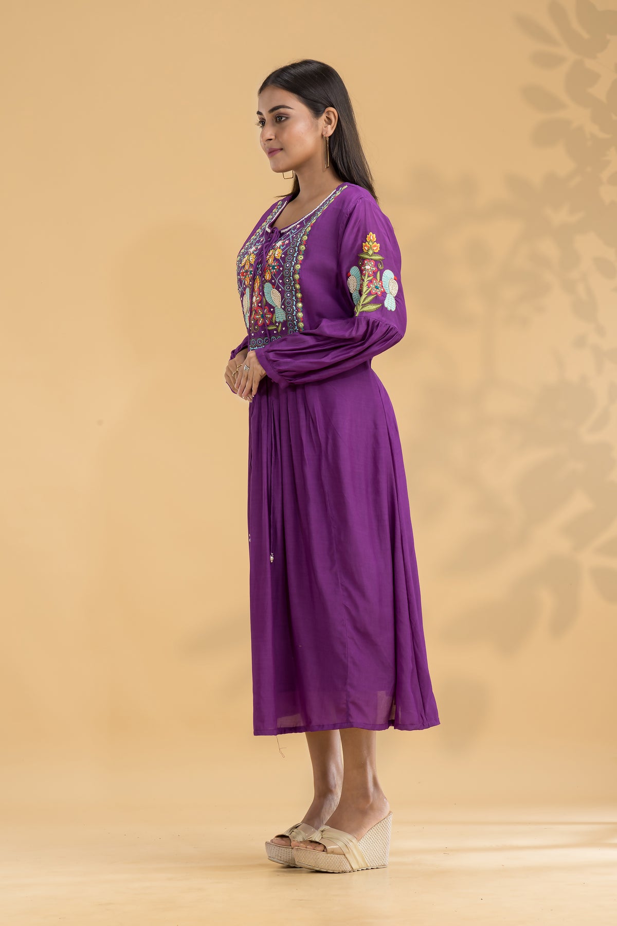 Embroidered Knee length Dress