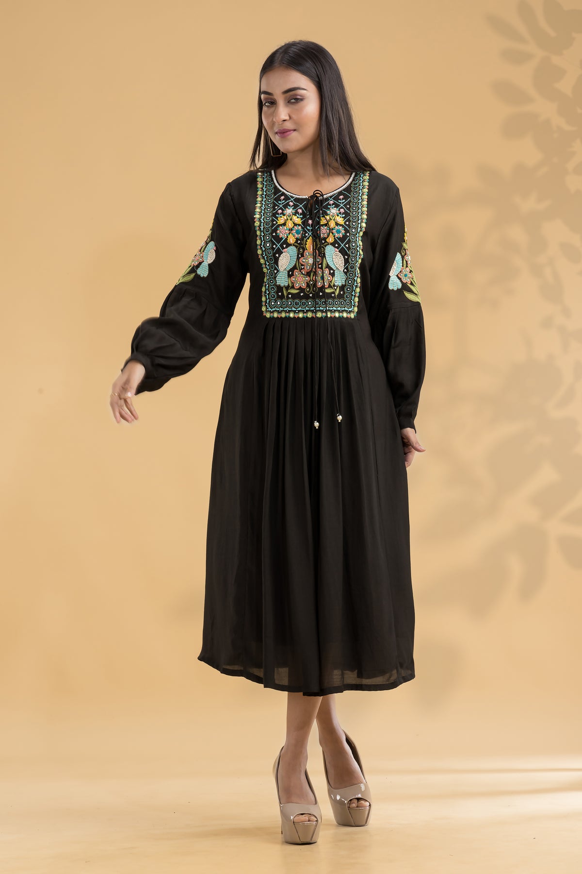 Embroidered Knee length Dress