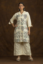 Sacred Suta co-ord set with embroidery across the front panel