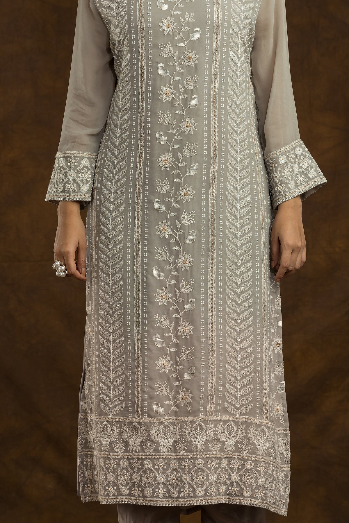 Designer Chikan kari Kurta set