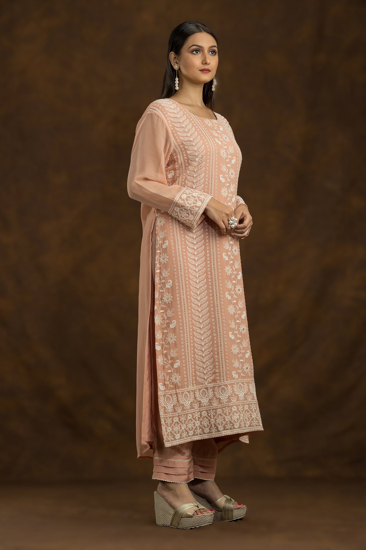 Designer Chikan kari Kurta set