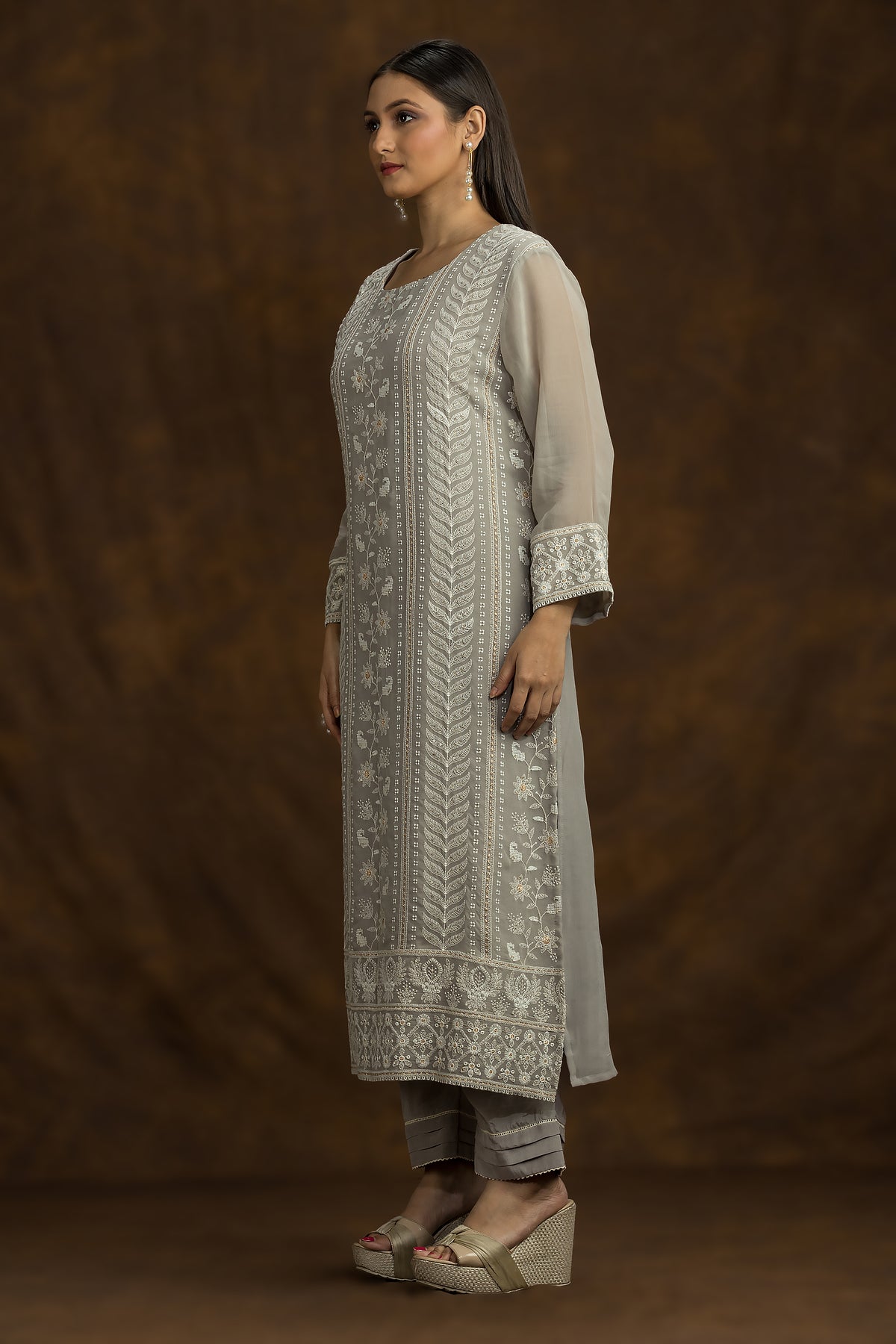 Designer Chikan kari Kurta set