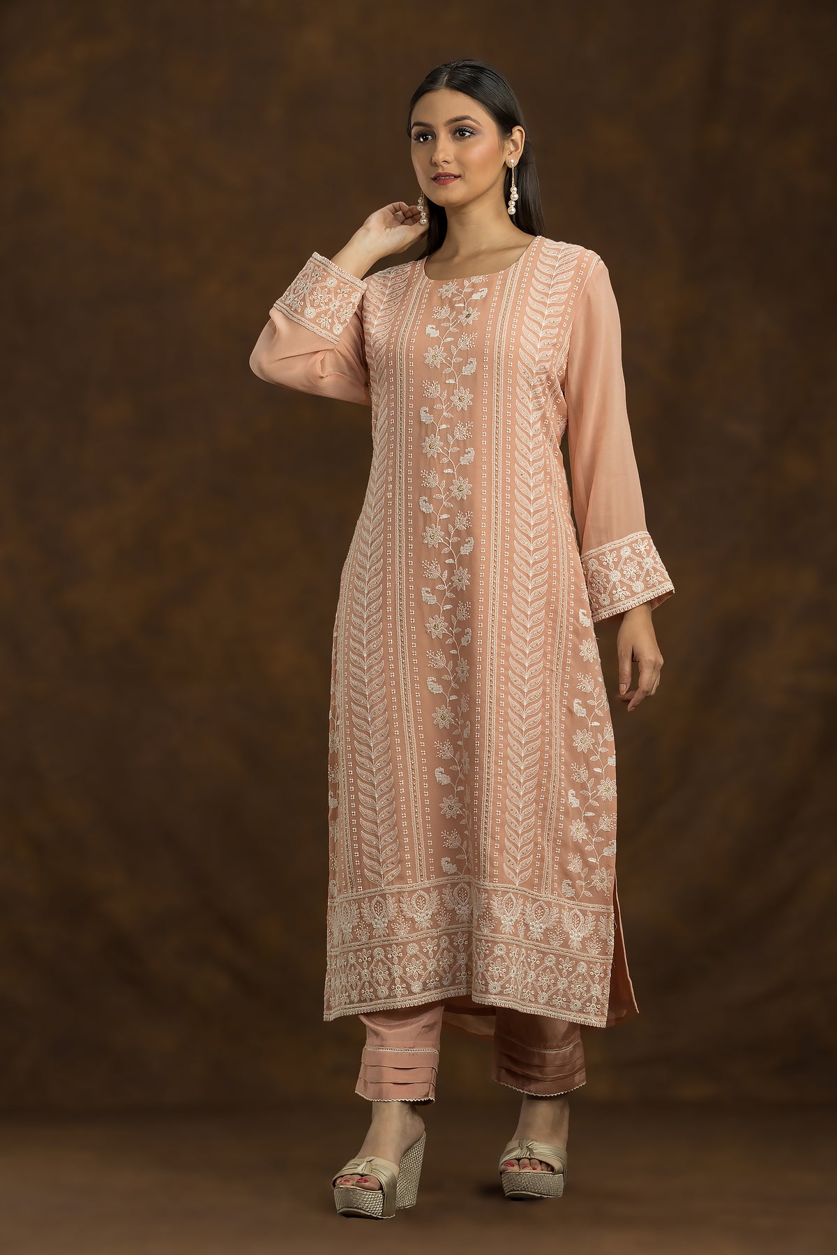 Designer Chikan kari Kurta set