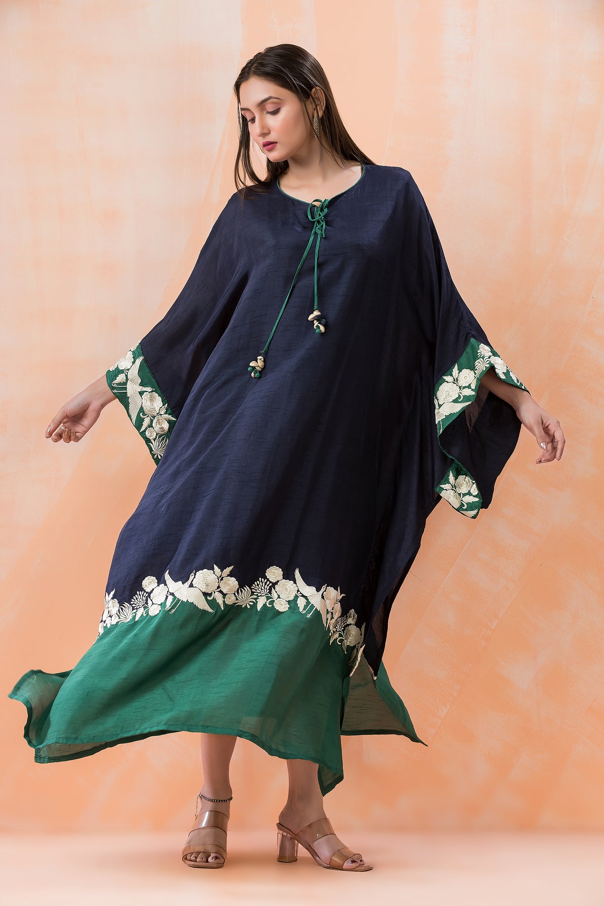 Machine Embroidered Kaftan Dress