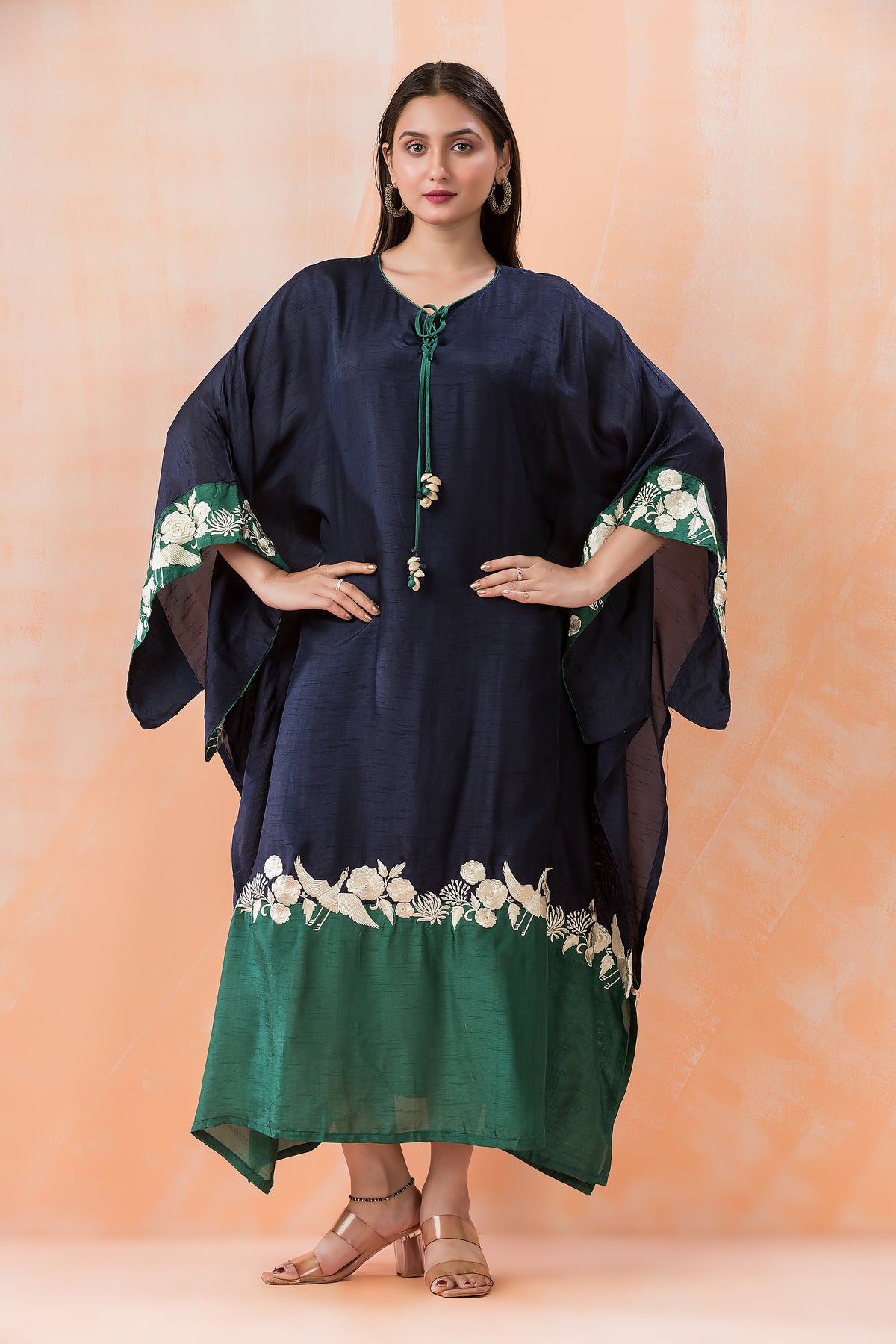 Machine Embroidered Kaftan Dress