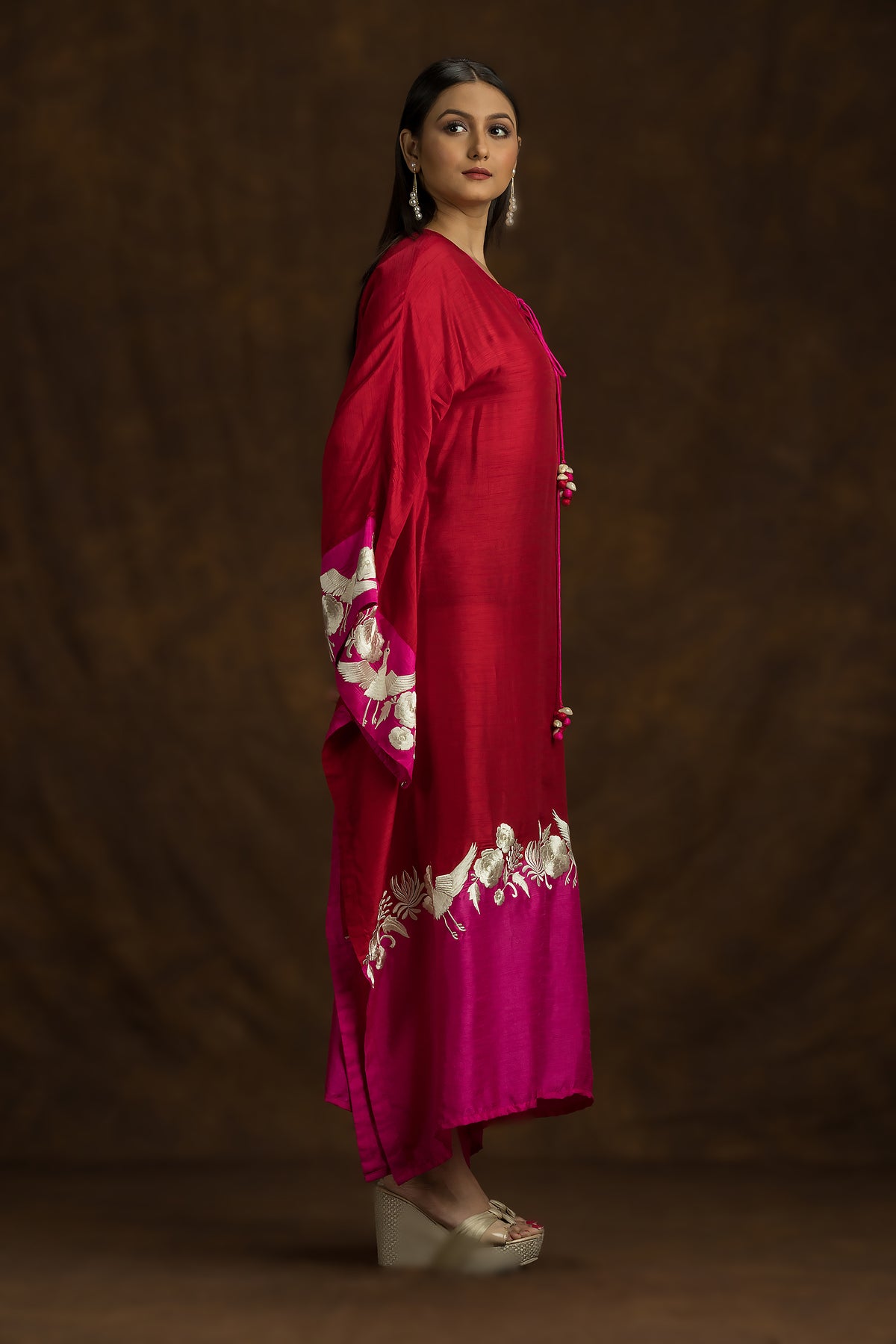 Machine Embroidered Kaftan Dress