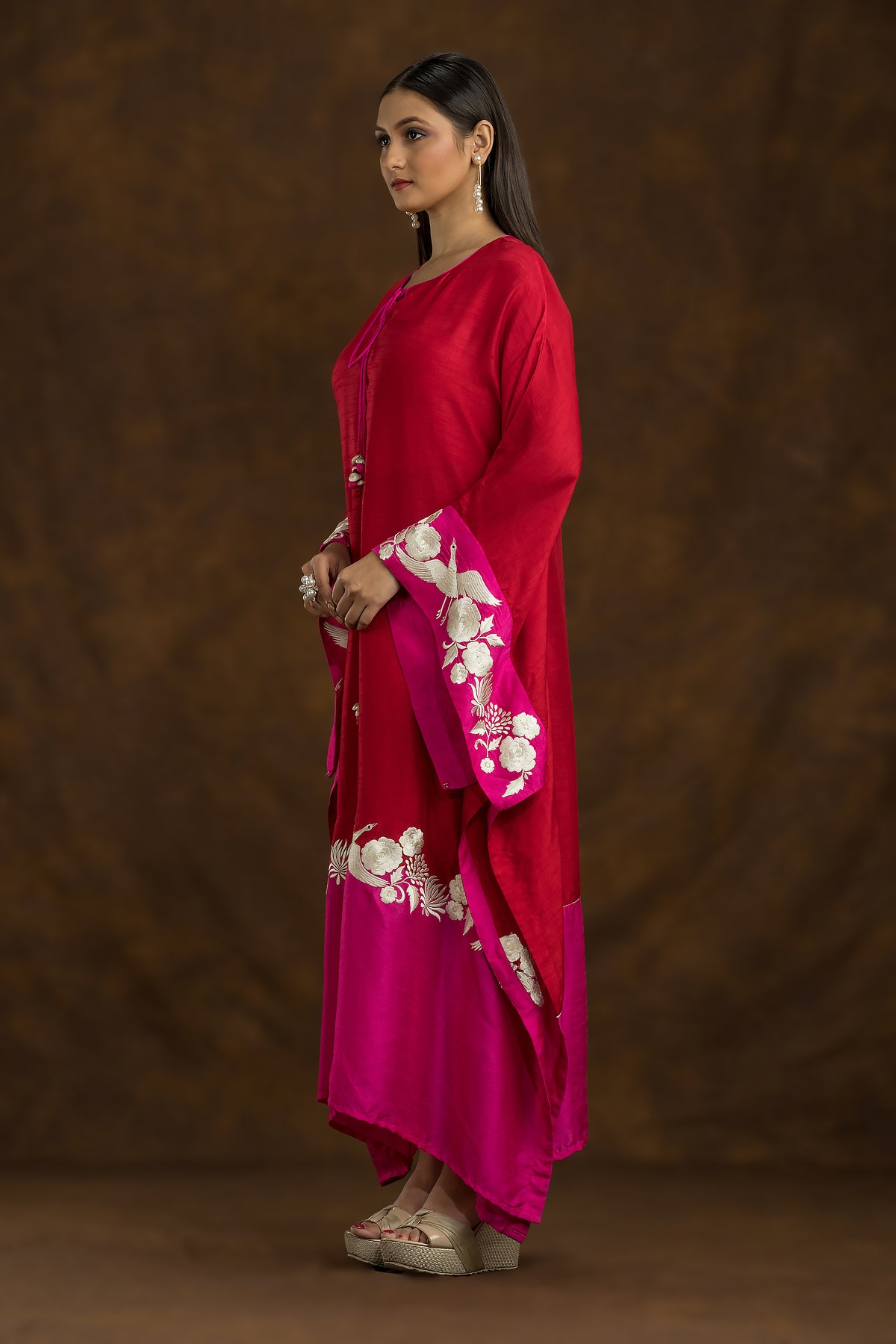 Machine Embroidered Kaftan Dress