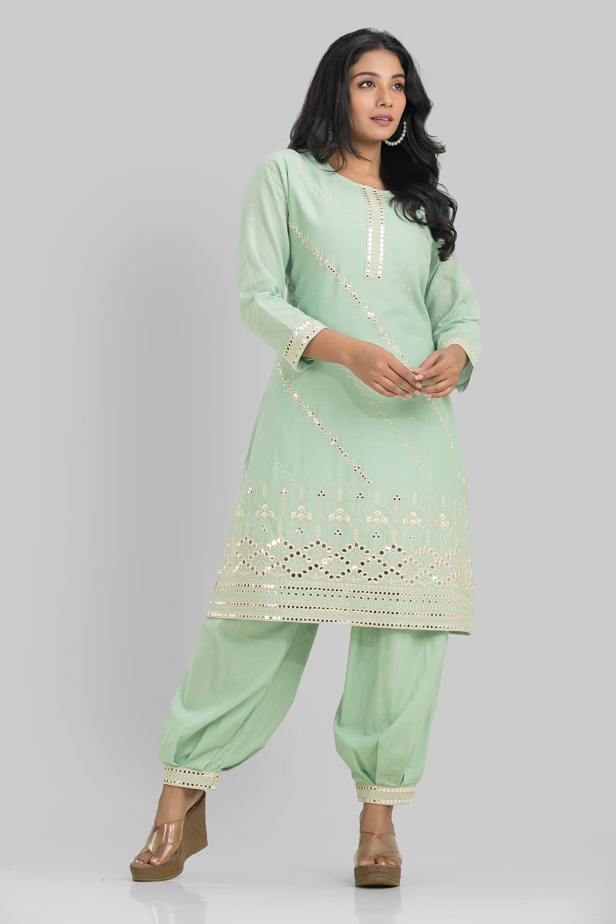 Sacred Suta Designer Mulmul Kurta Pant Set