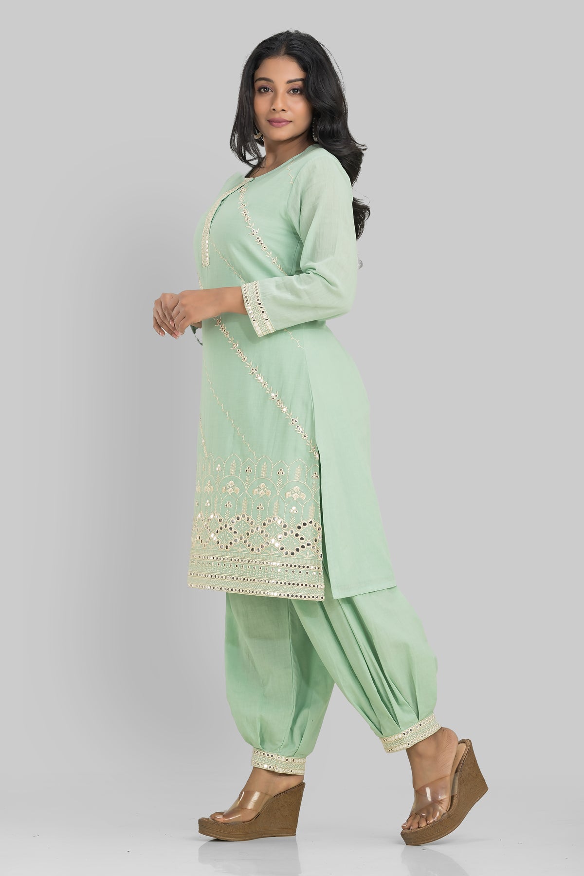 Sacred Suta Designer Mulmul Kurta Pant Set