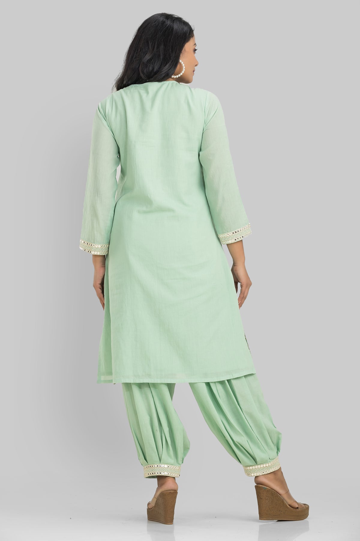 Sacred Suta Designer Mulmul Kurta Pant Set