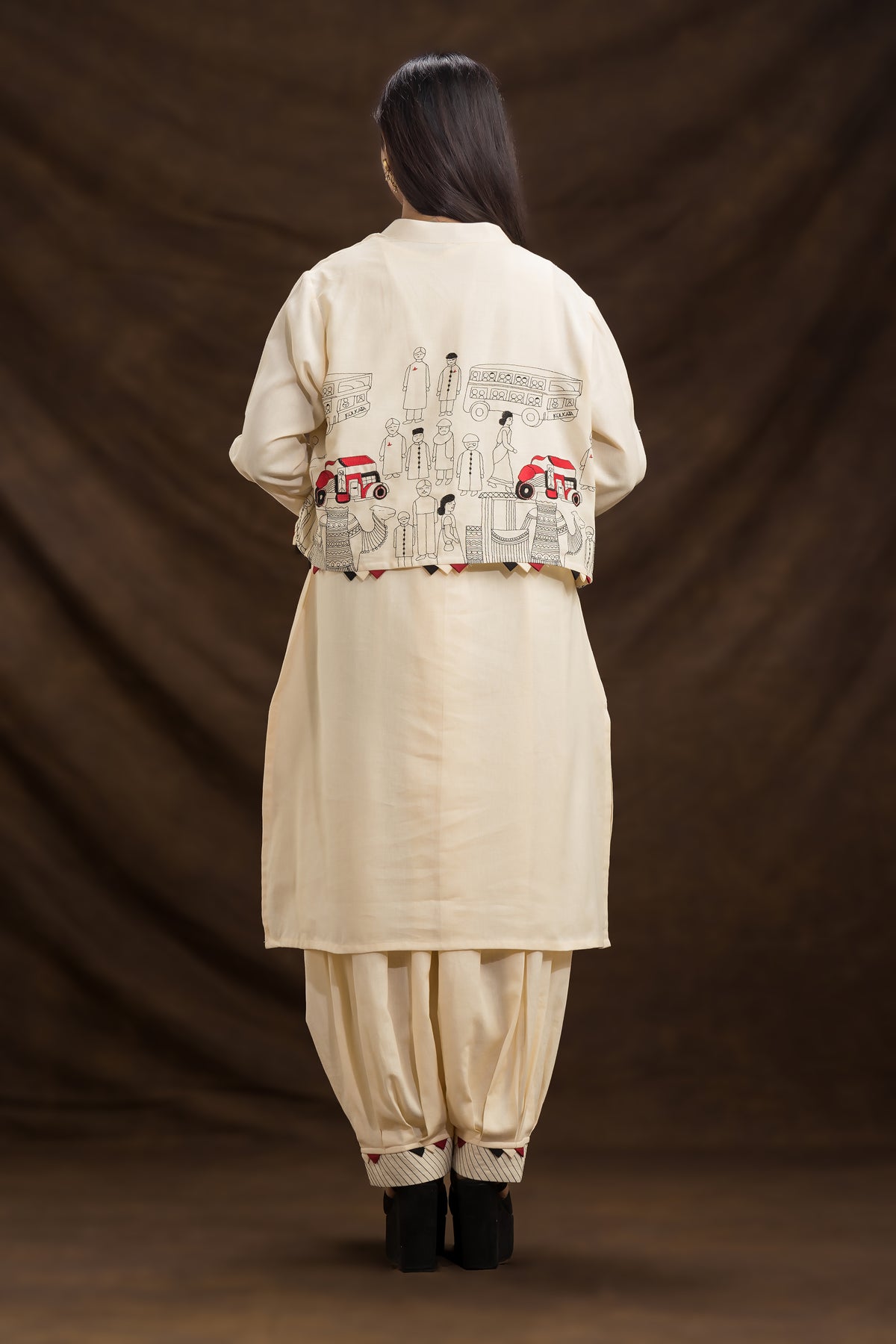 Designer Kurta & Afghani Pant set with Jacket