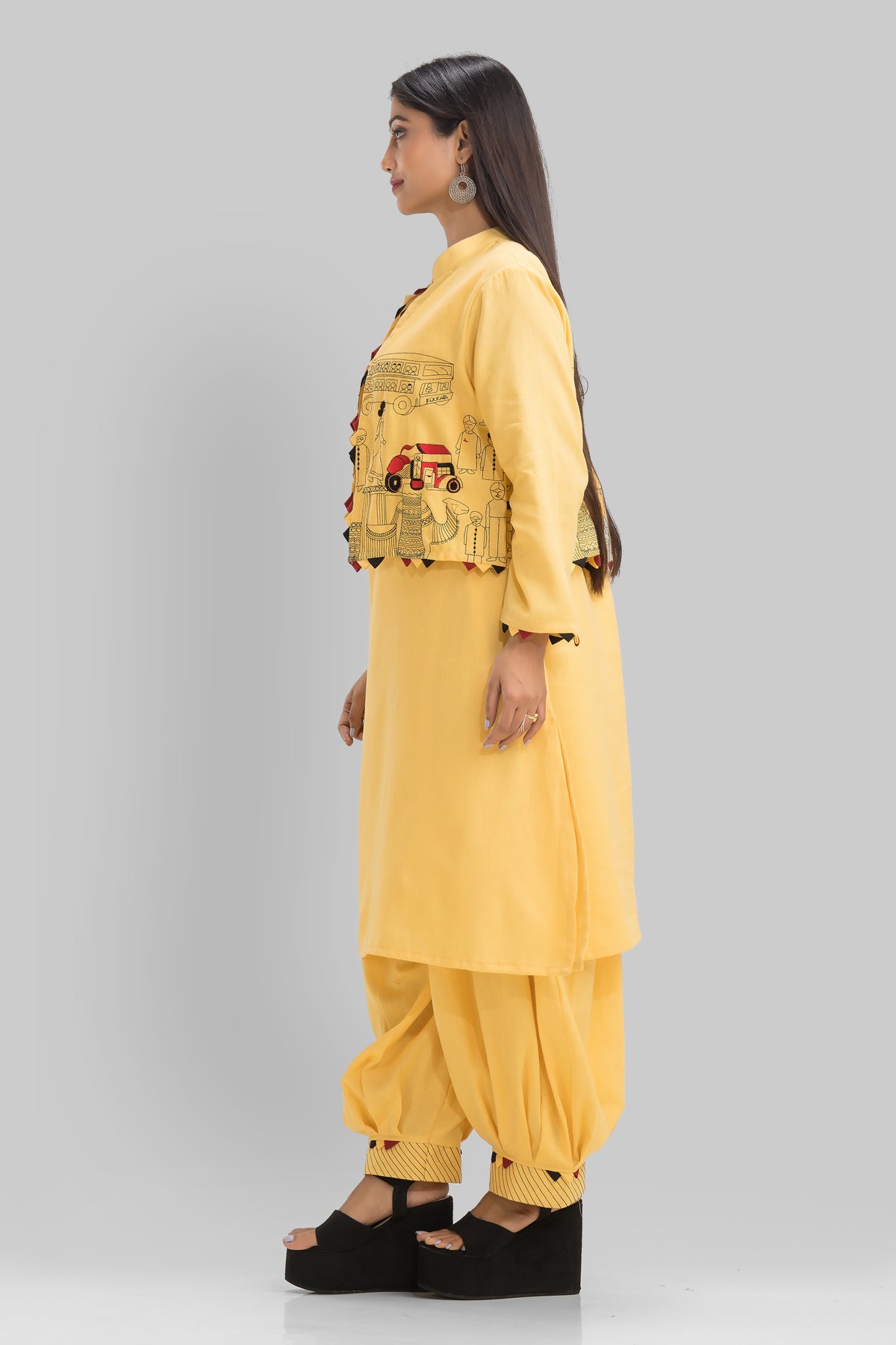 Designer Kurta & Afghani Pant set with Jacket