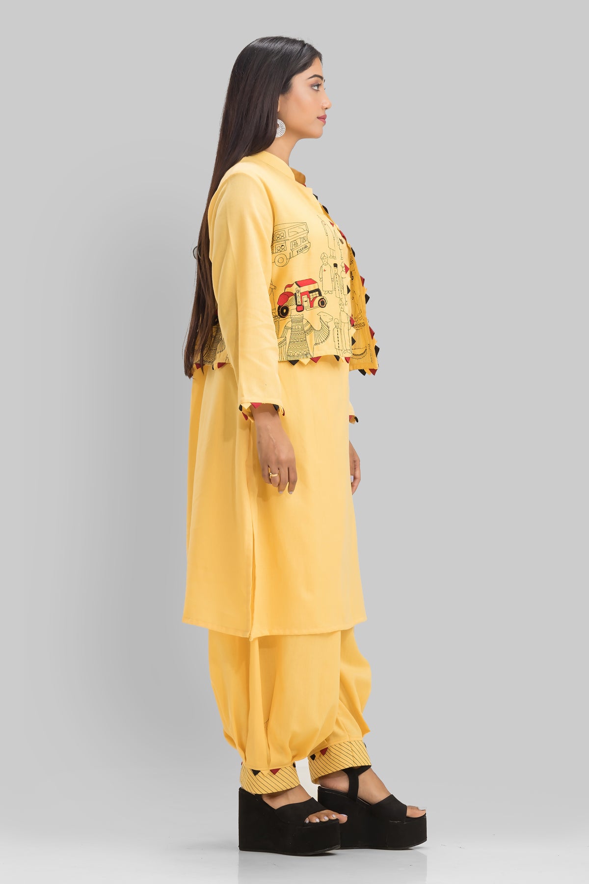 Designer Kurta & Afghani Pant set with Jacket