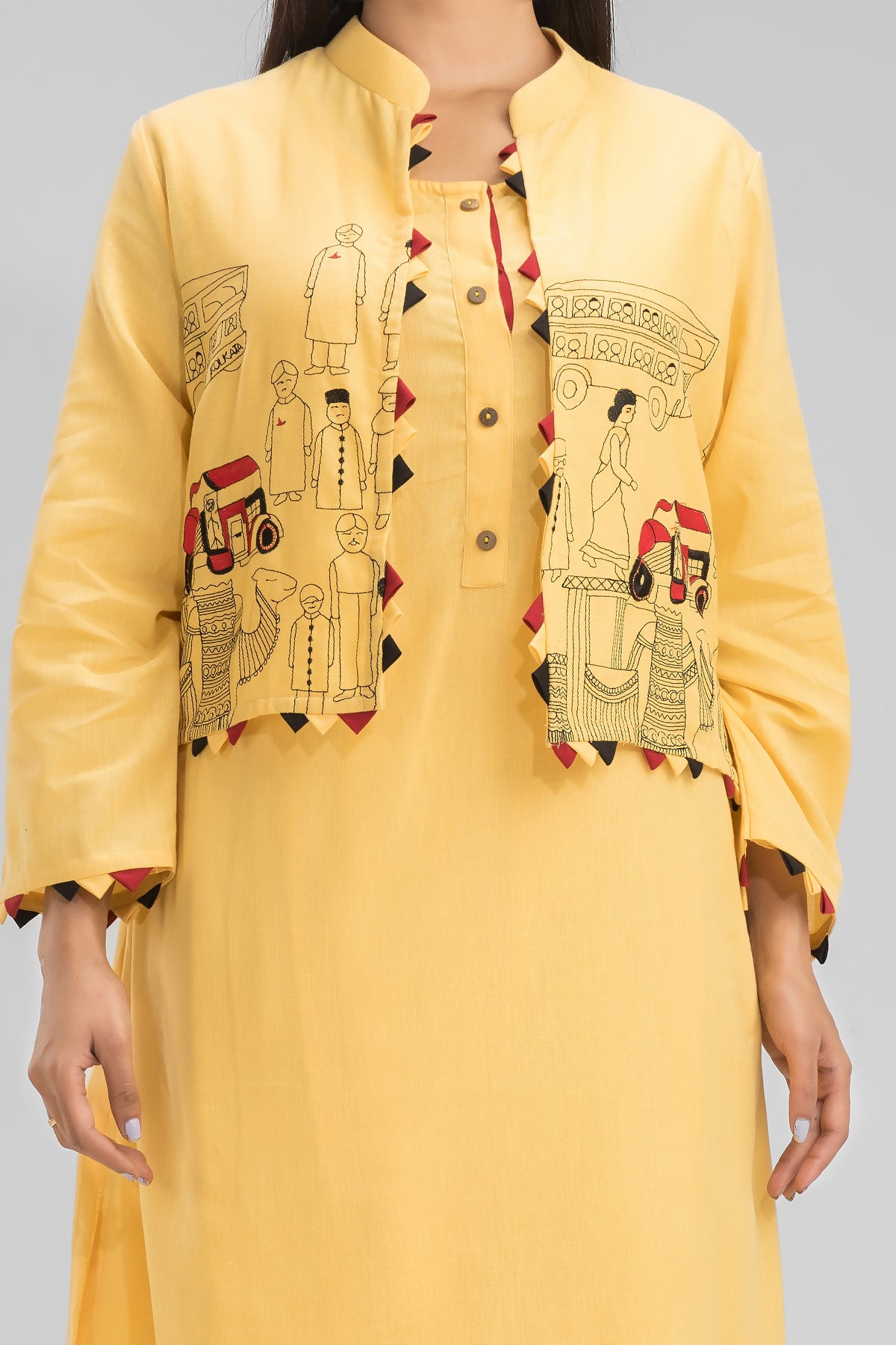 Designer Kurta & Afghani Pant set with Jacket