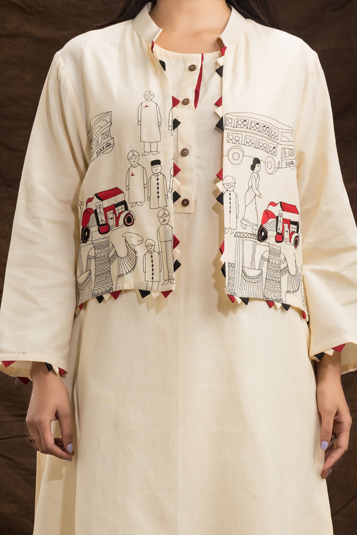 Designer Kurta & Afghani Pant set with Jacket