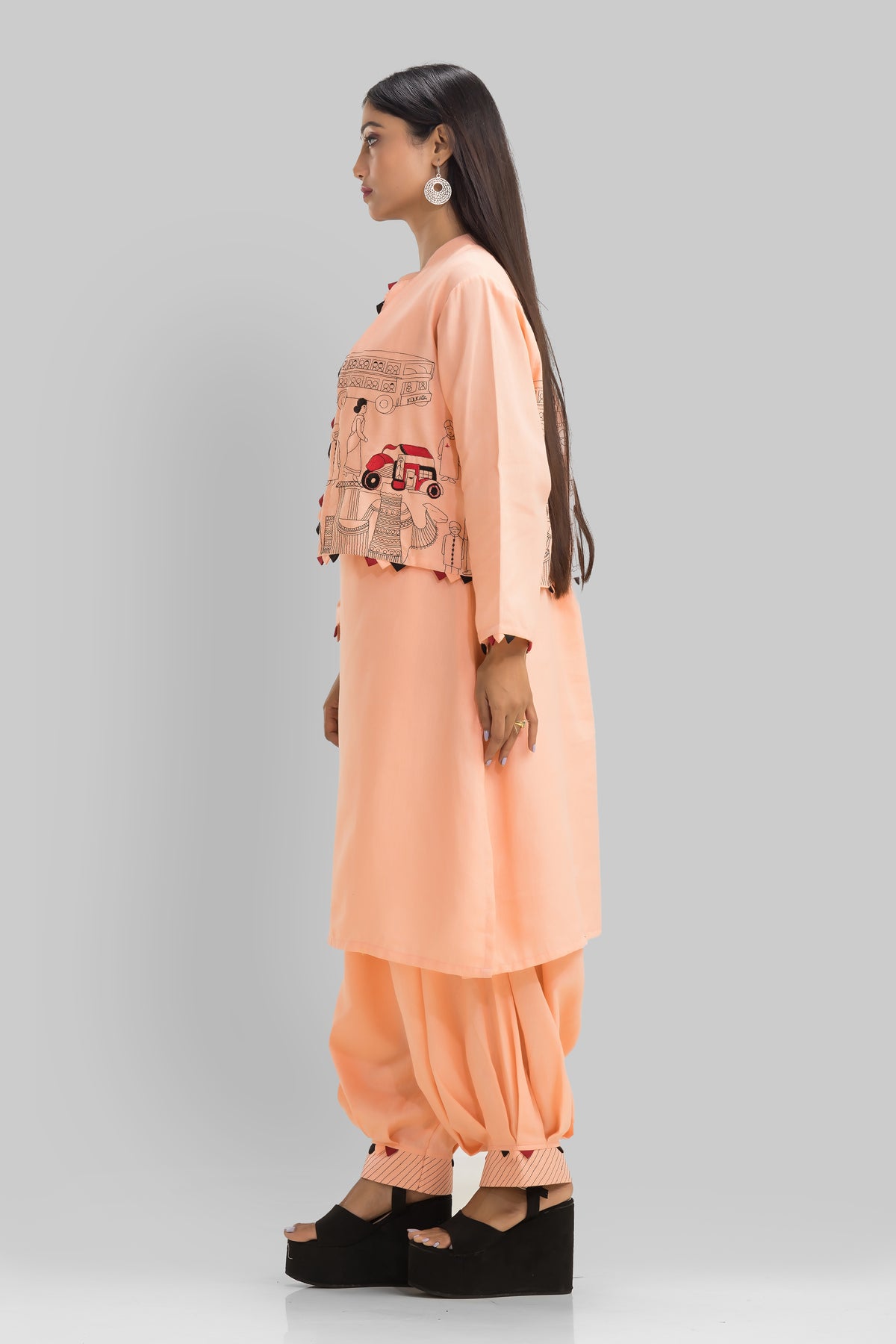 Designer Kurta & Afghani Pant set with Jacket