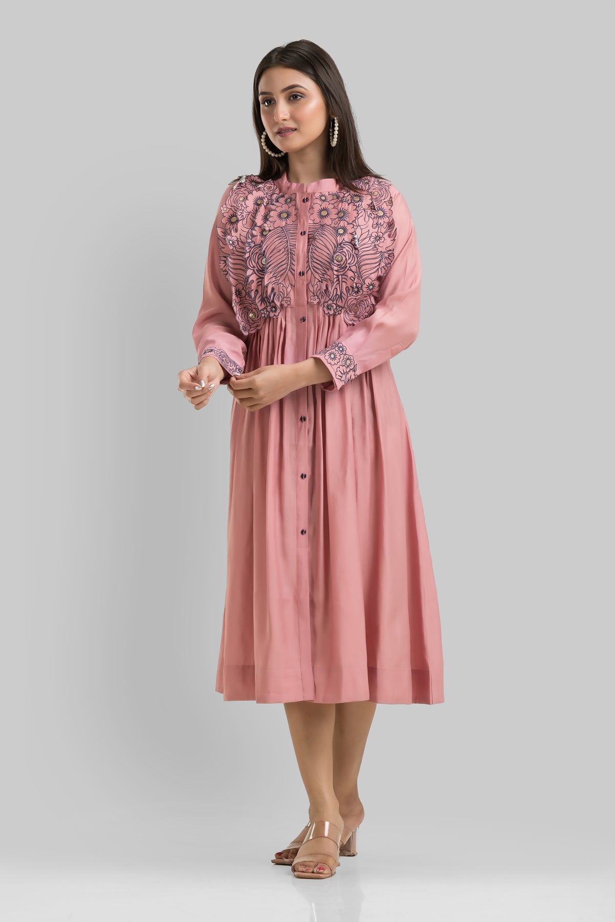 Designer Dress with Yoke work