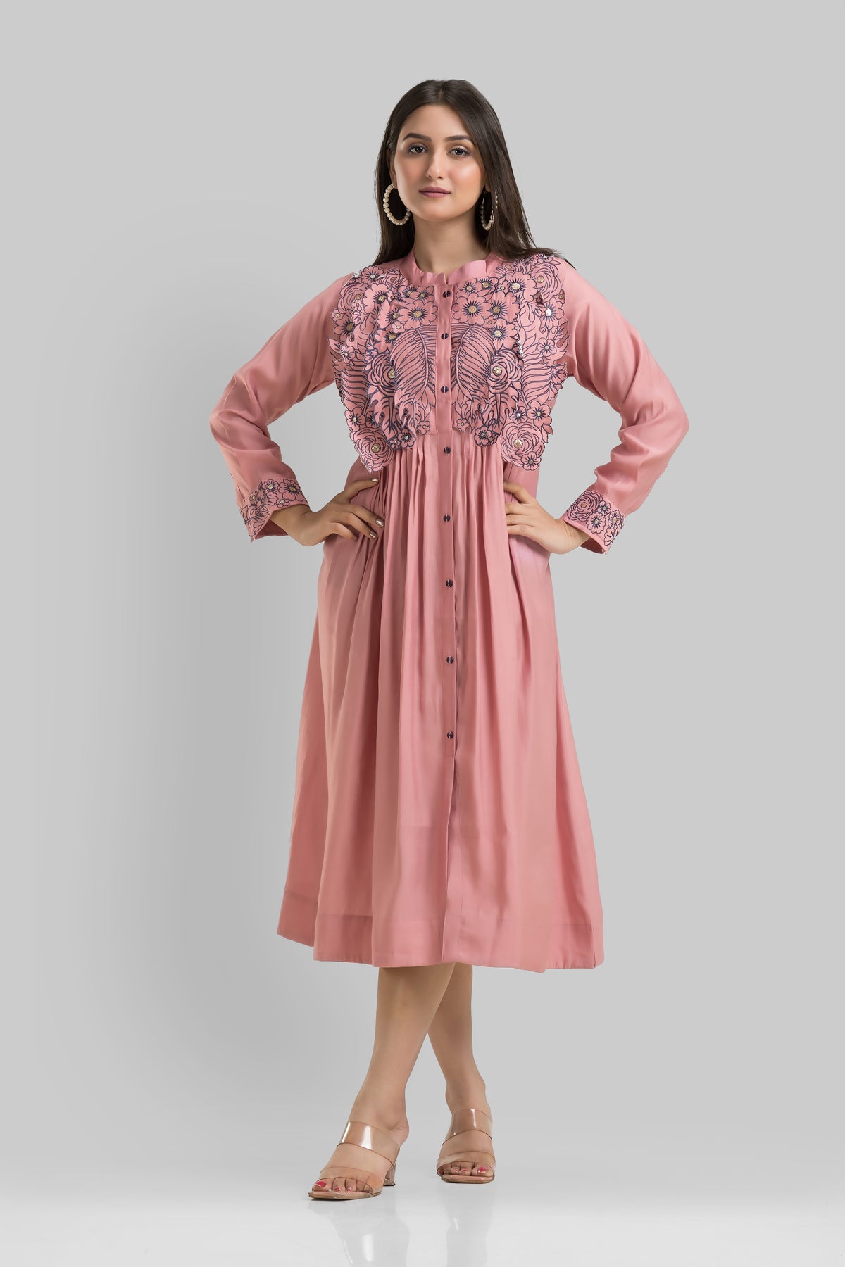 Designer Dress with Yoke work