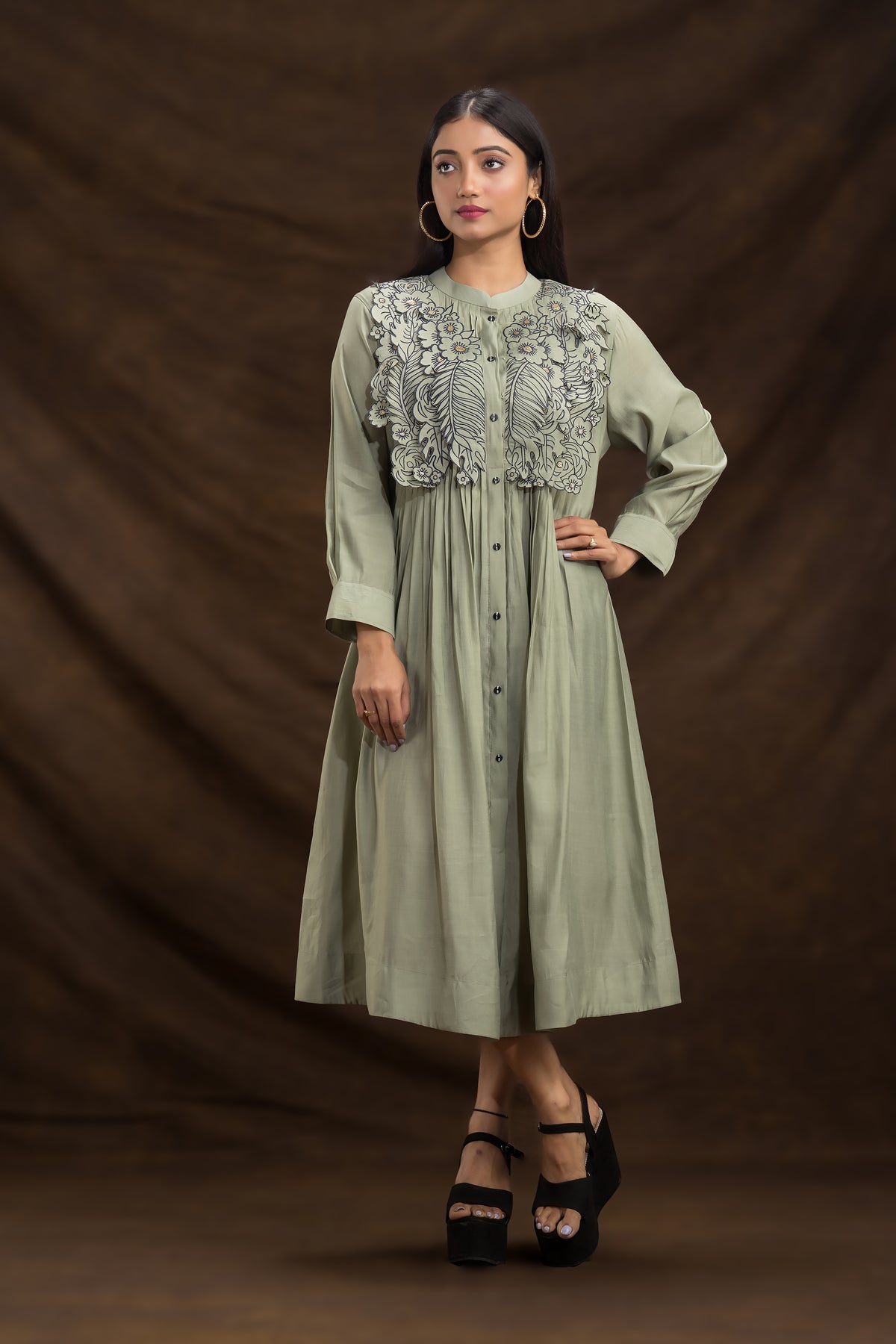 Designer Dress with Yoke work