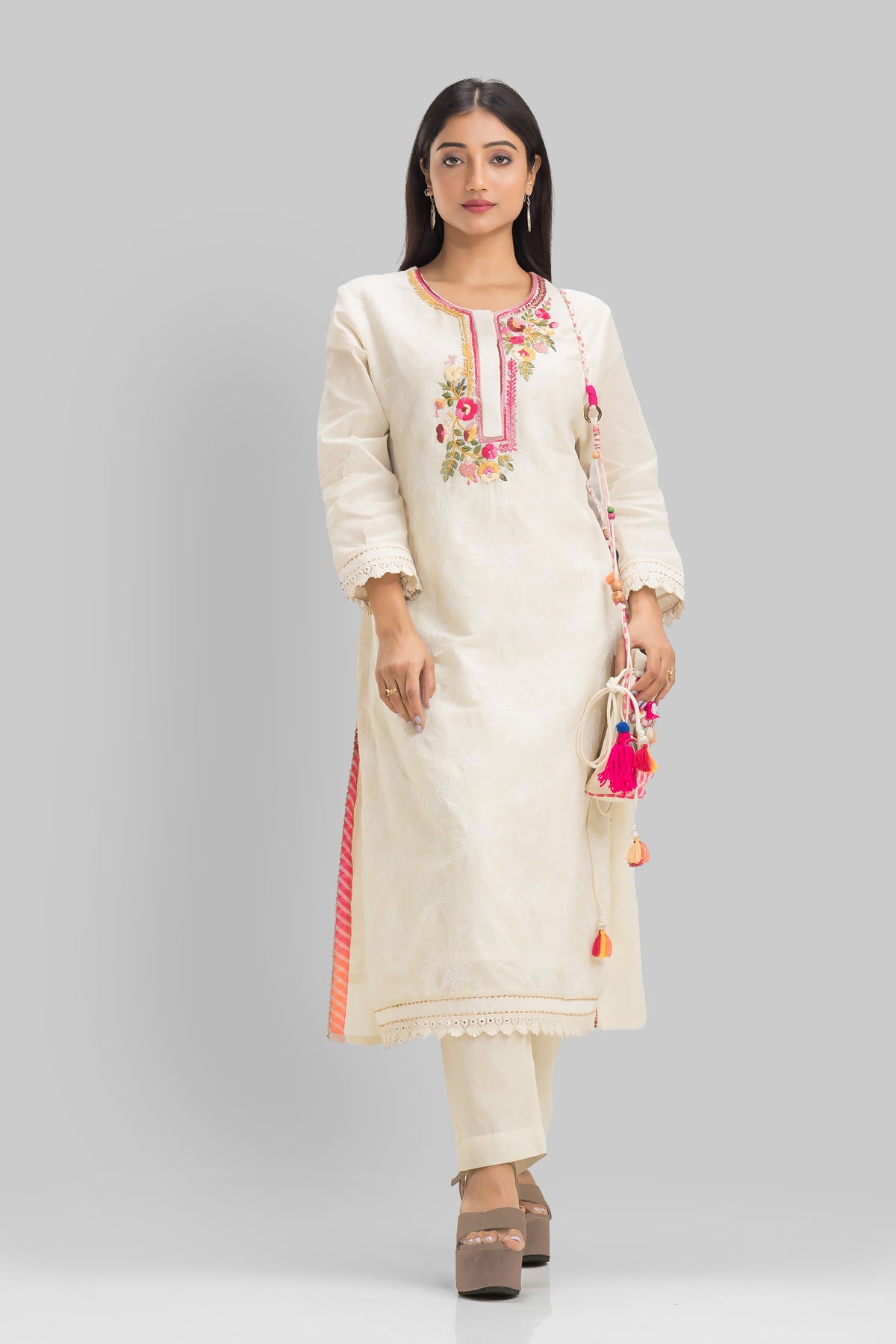 Designer Kurta Set with Potli Bag