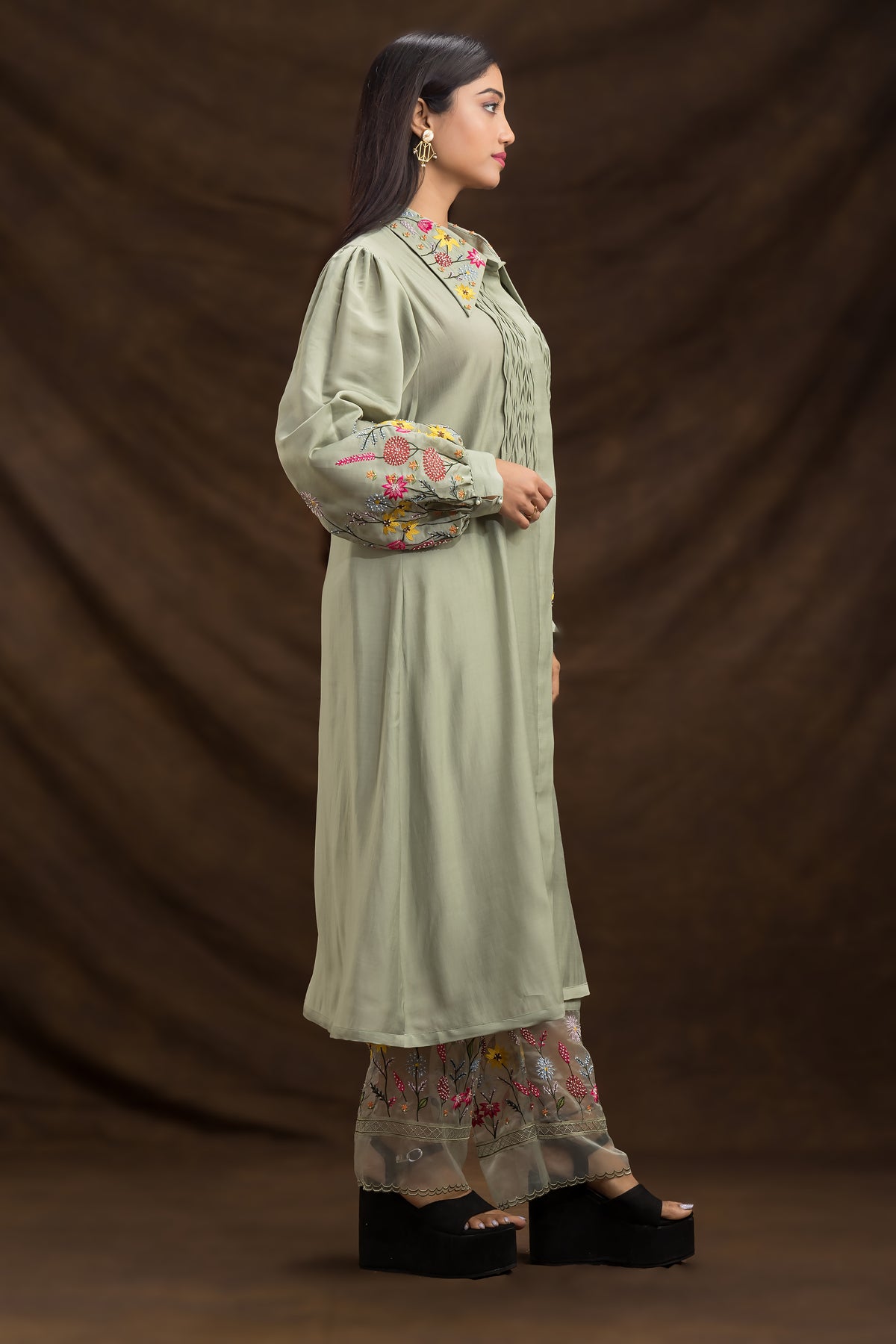 Designer Collared Kurta Set