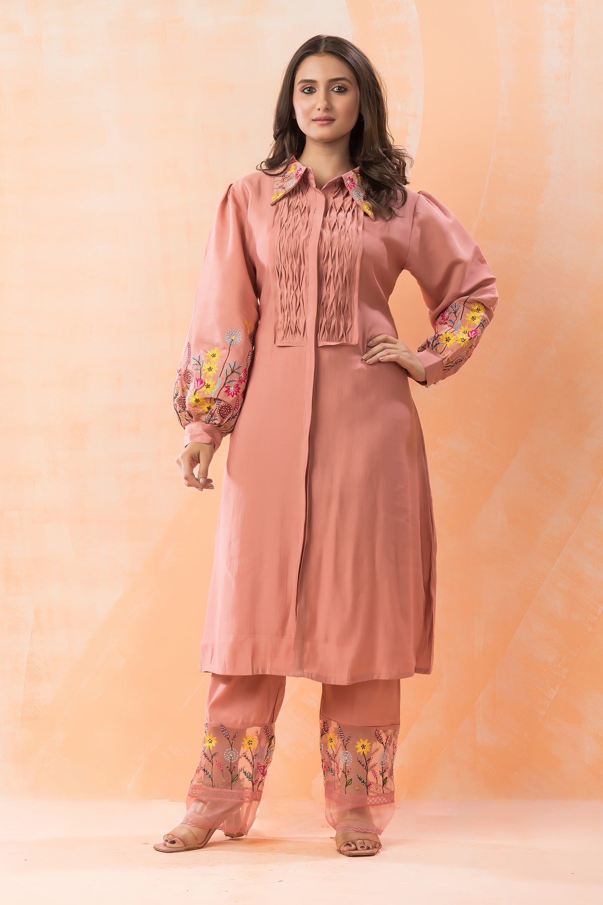 Designer Collared Kurta Set