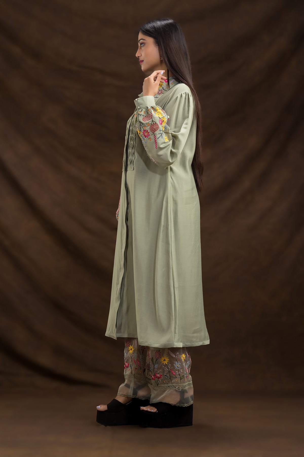 Designer Collared Kurta Set