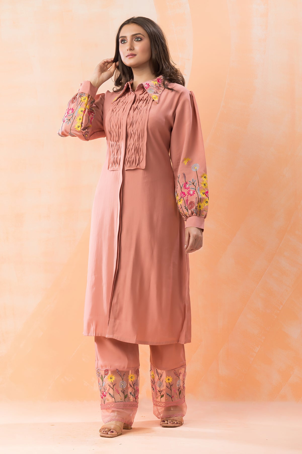 Designer Collared Kurta Set