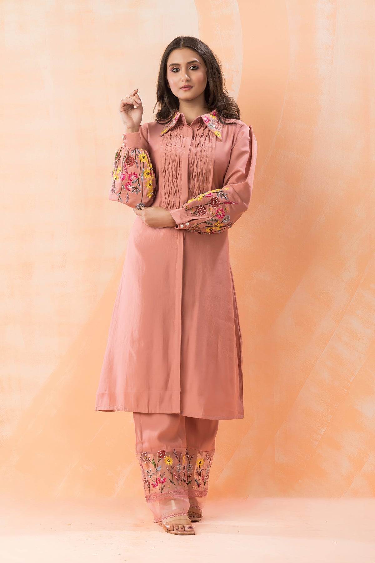 Designer Collared Kurta Set