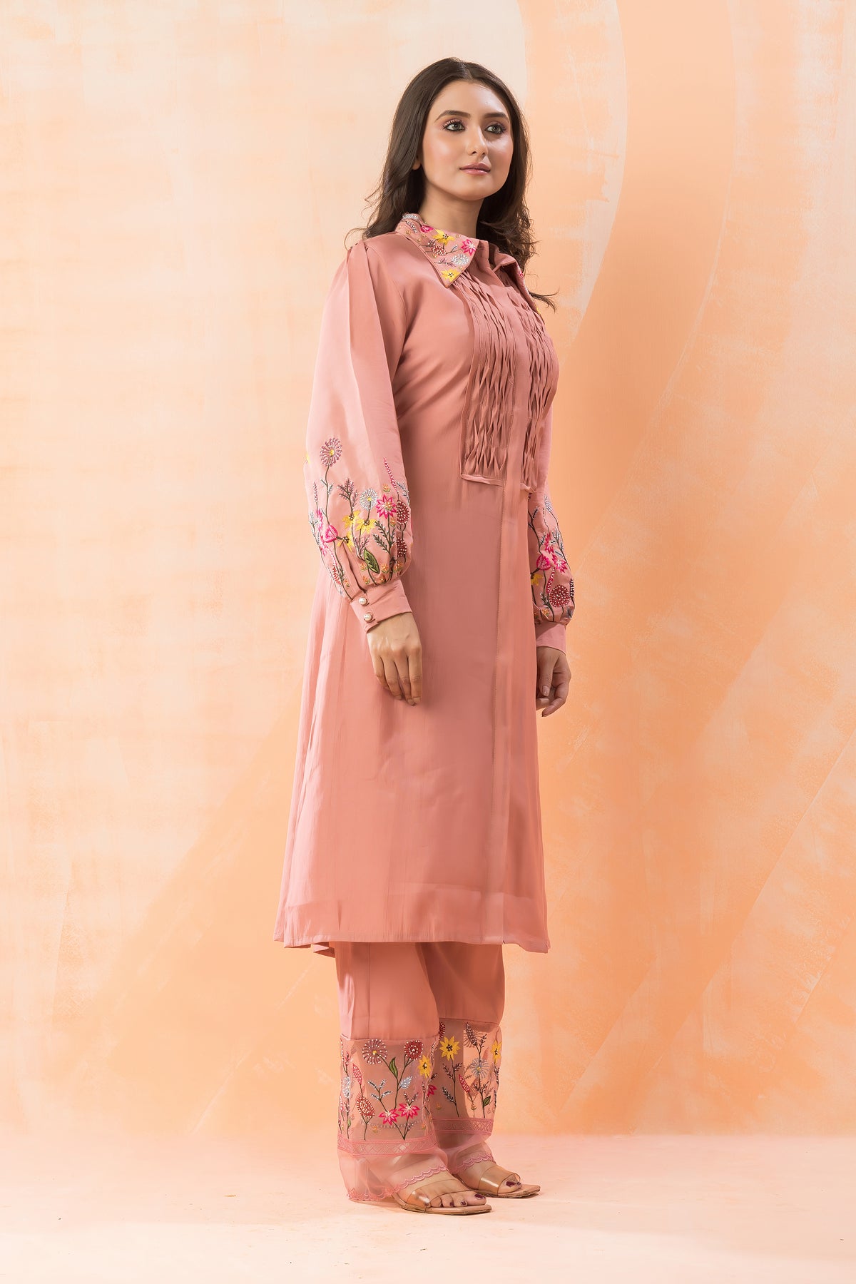 Designer Collared Kurta Set