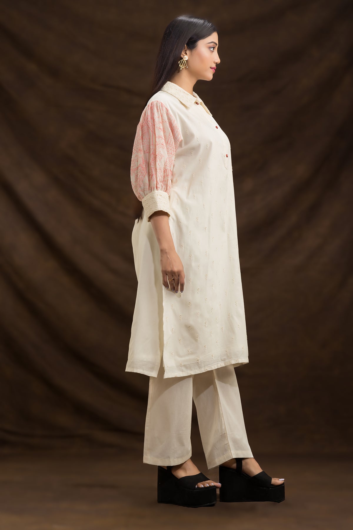 Designer Kurta Set with Puff Sleeves