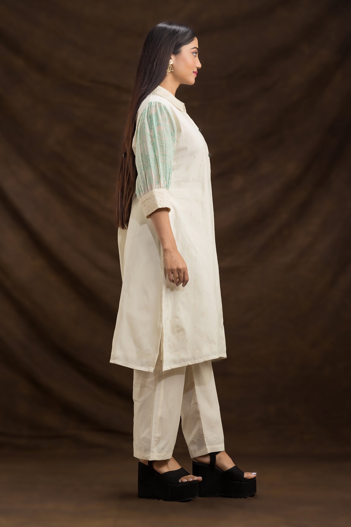 Designer Kurta Set with Puff Sleeves