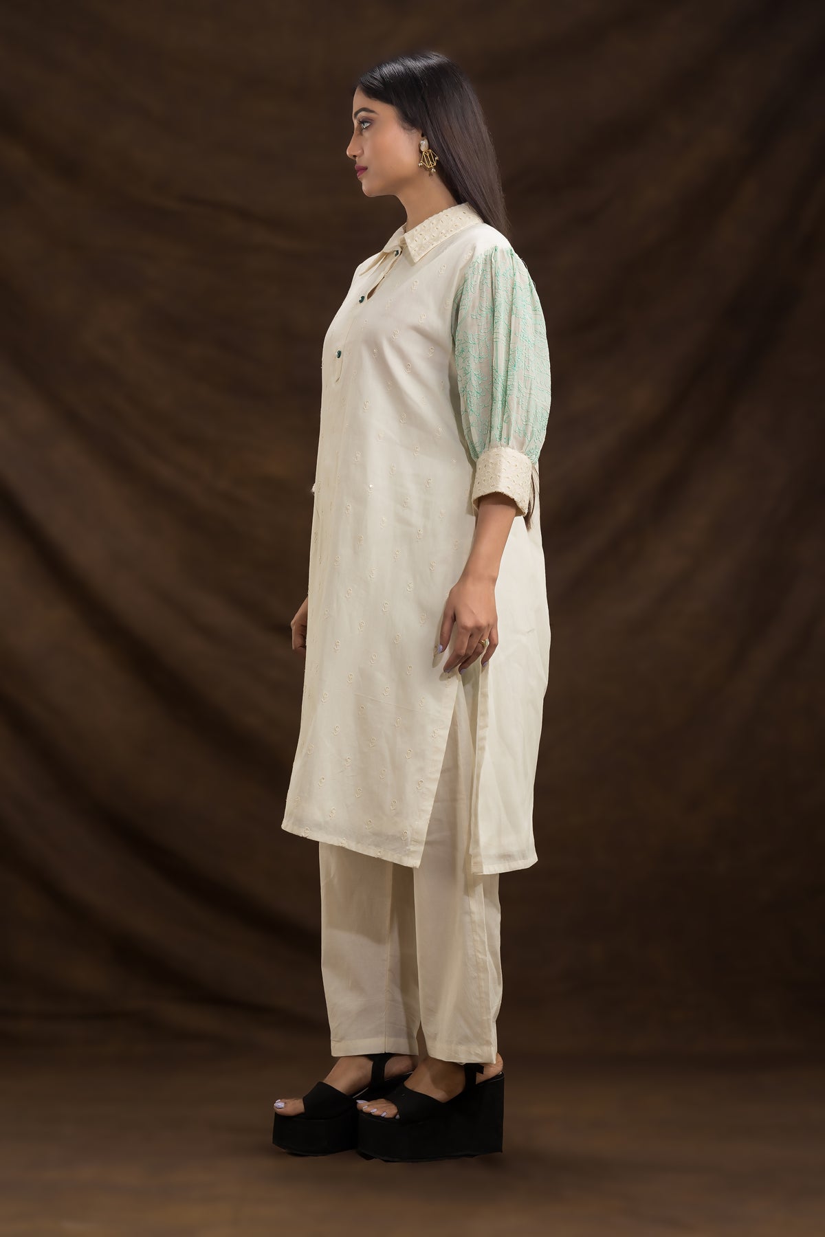 Designer Kurta Set with Puff Sleeves