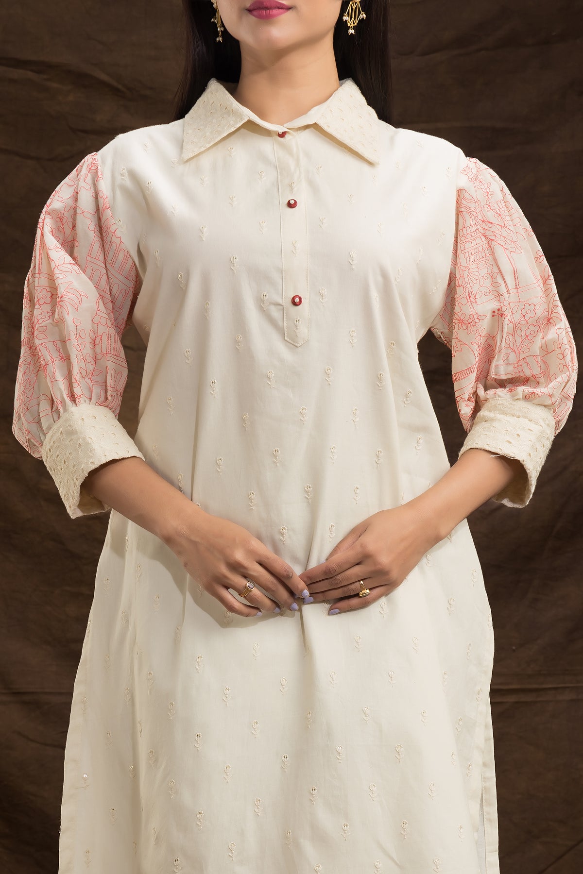 Designer Kurta Set with Puff Sleeves