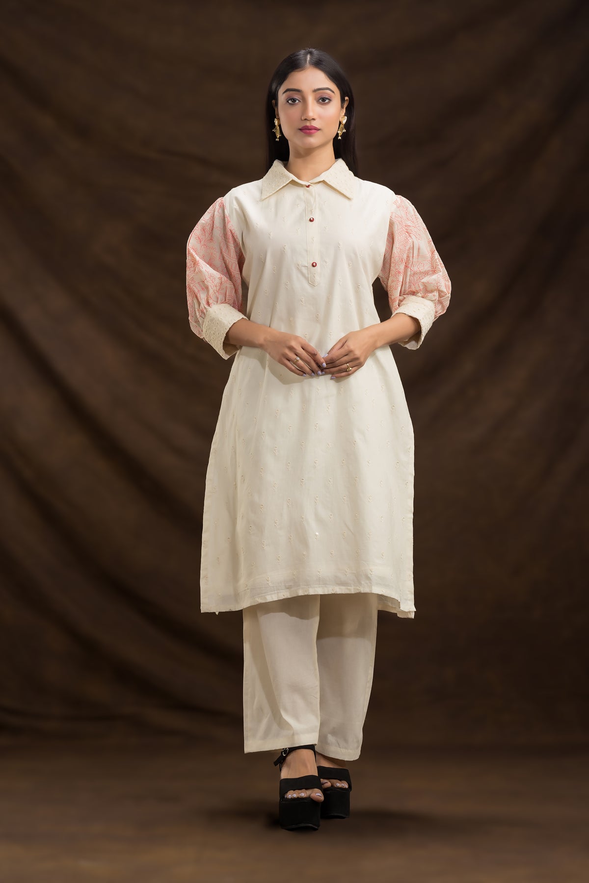 Designer Kurta Set with Puff Sleeves