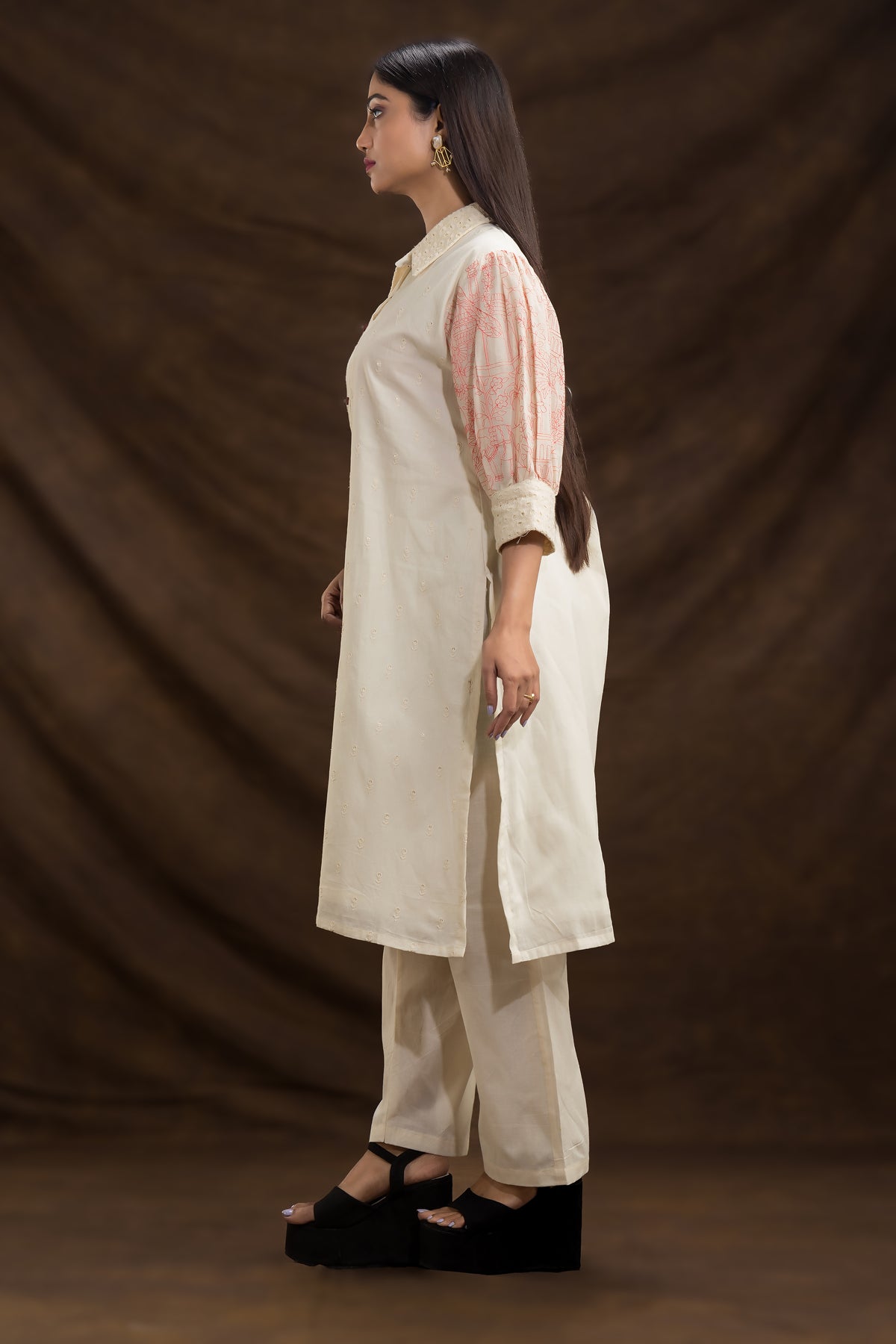 Designer Kurta Set with Puff Sleeves